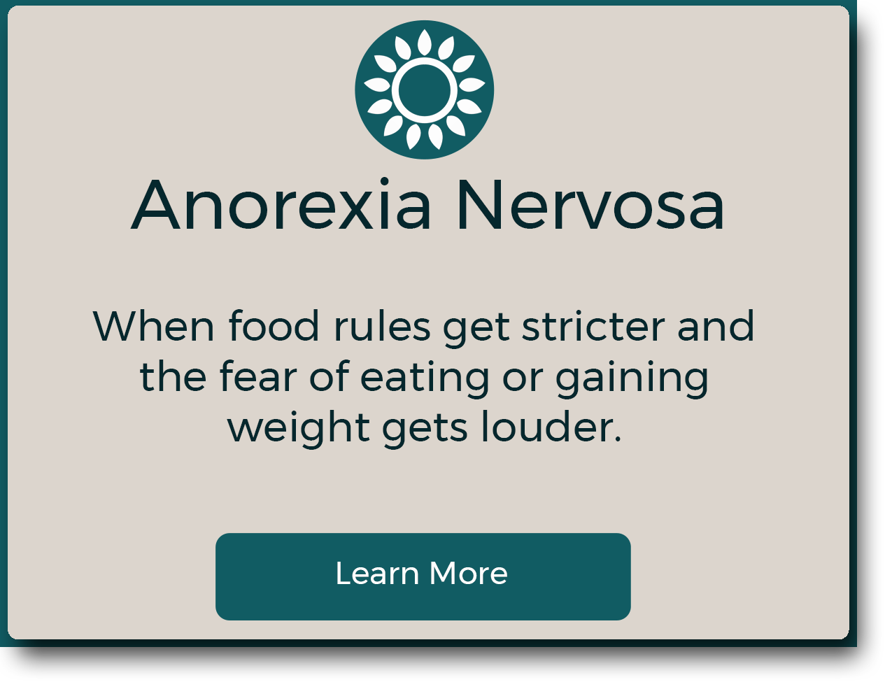 Anorexia Nervosa - When food rules get stricter and the fear of eating or gaining weight gets louder.
