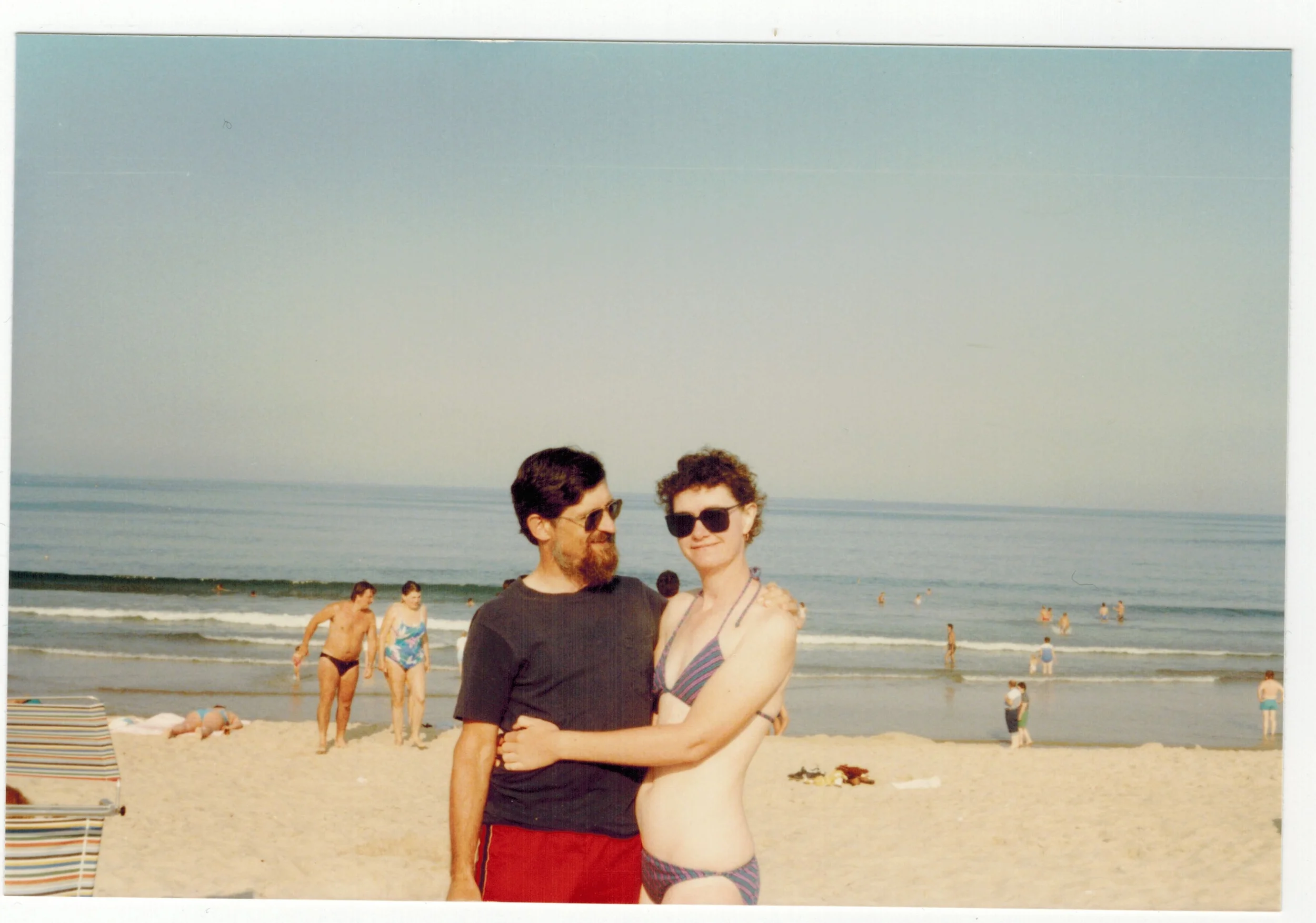 On the beach. c. 1988