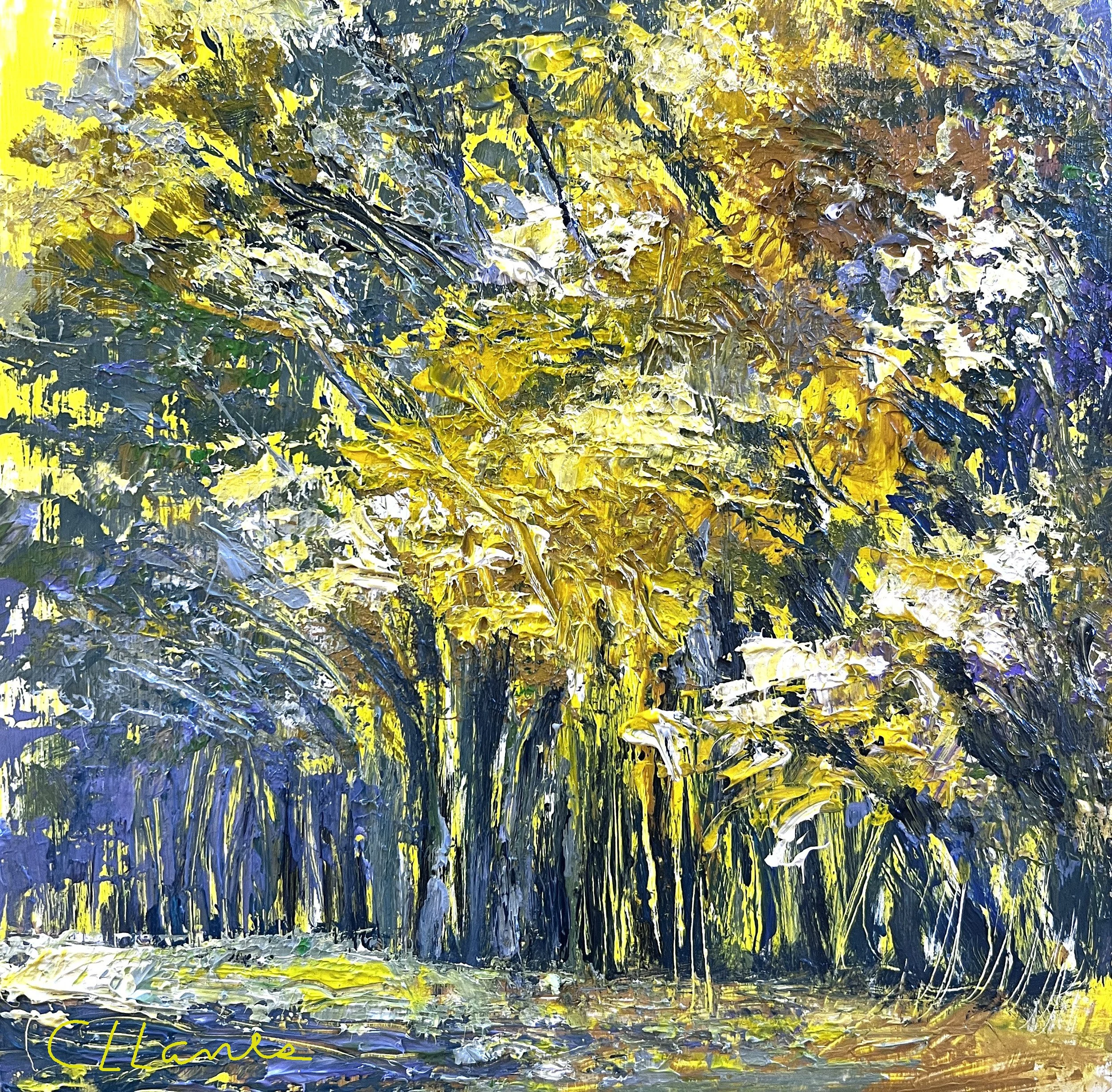 Cynthia Llanes Blazing Yellow Tree, Acrylic.JPG