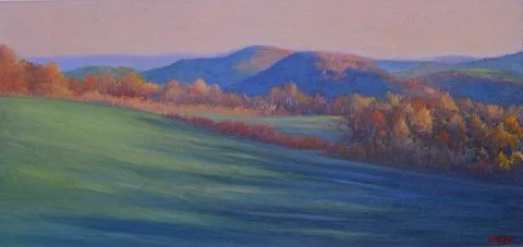 High Meadows, oil on aluminum panel, 10 x 20