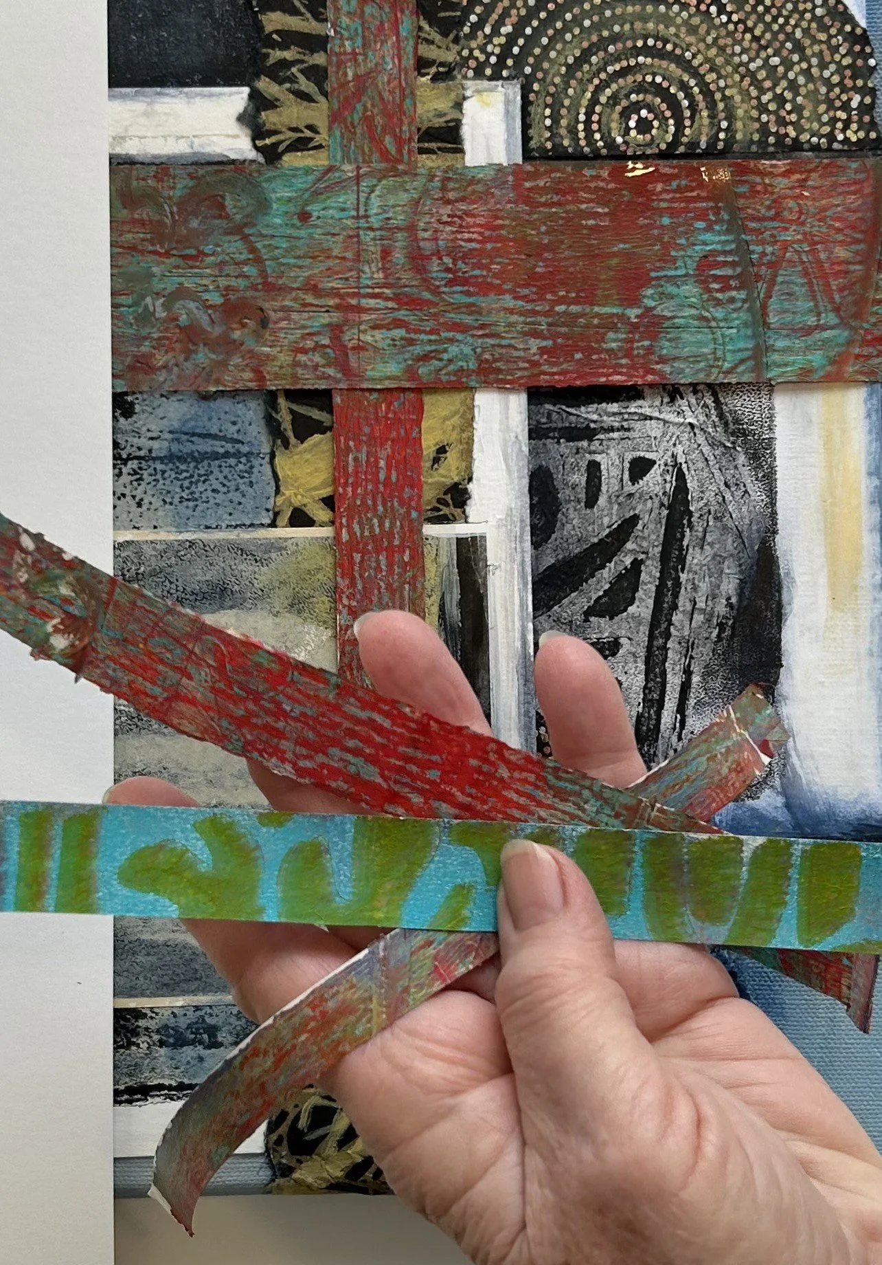 MAKE YOUR OWN COLLAGE FODDER- WASHI TAPE, GEL PRINTS AND A FINA