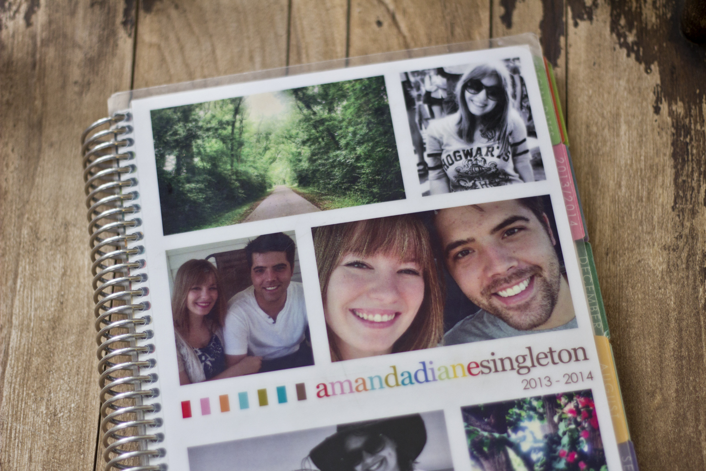 My planner's cover (which now Erin makes removable- something I wasn't a fan of but admittedly haven't tried out). My original plan was to keep up with Erin's planners every year and do a collage of different Instagram pictures as life progressed. Now, I won't be doing that, as I felt like this cover didn't feel professional to carry around. However, Erin has a lot of more "professional" covers to use, if you carry yours around a lot in an office environment/you're a business owner. The gold editions are super cute- but a bit expensive.