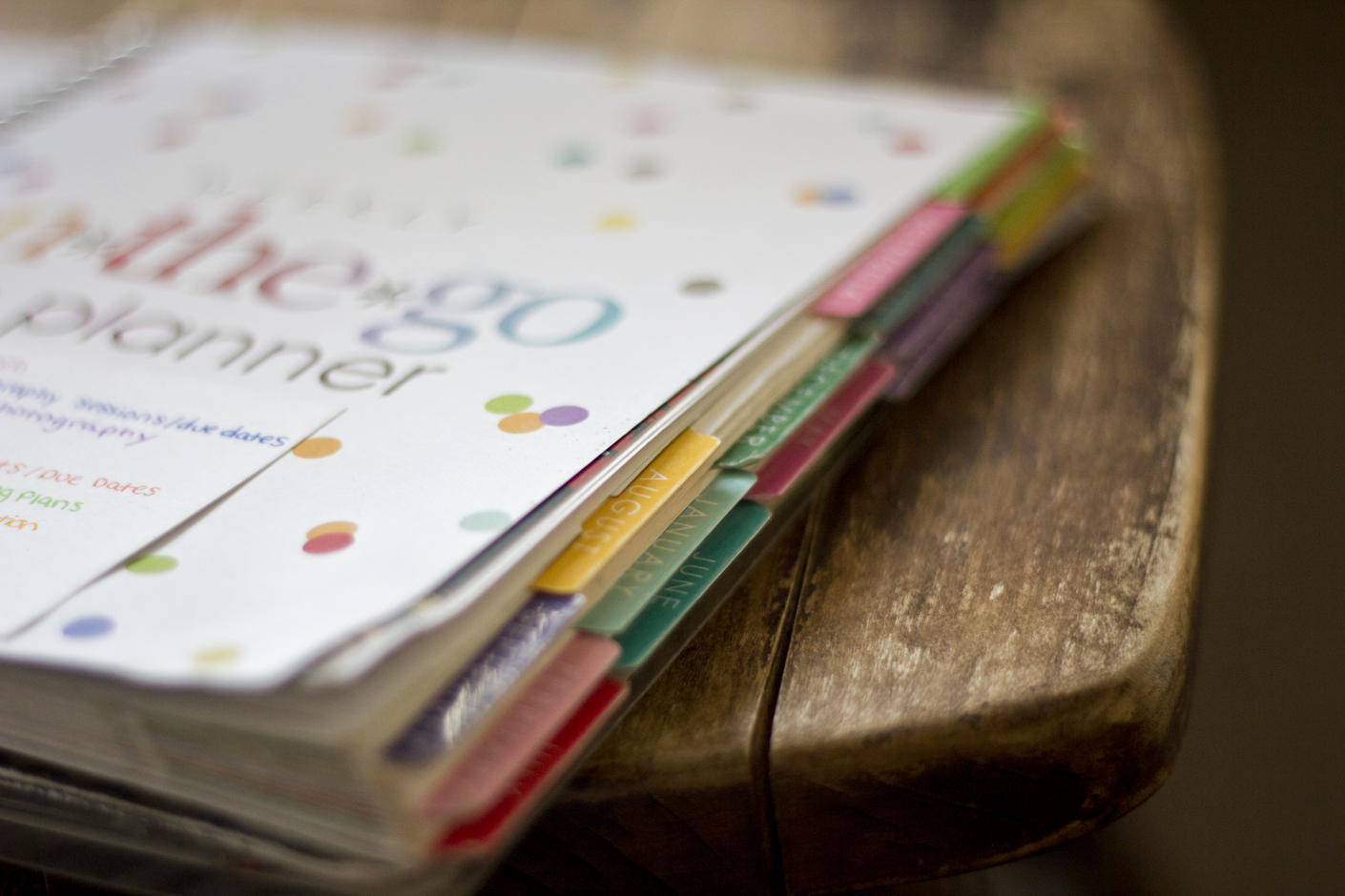 The tabs held up really well, which is surprising because the laminated covers did not. Overall, I was impressed with the tabs and loved being able to flip to my monthly calendar quickly. I hate when planners have the detailed calendars in the front. As soon as you flip to the month, you get the detailed month calendar and then the weeks.