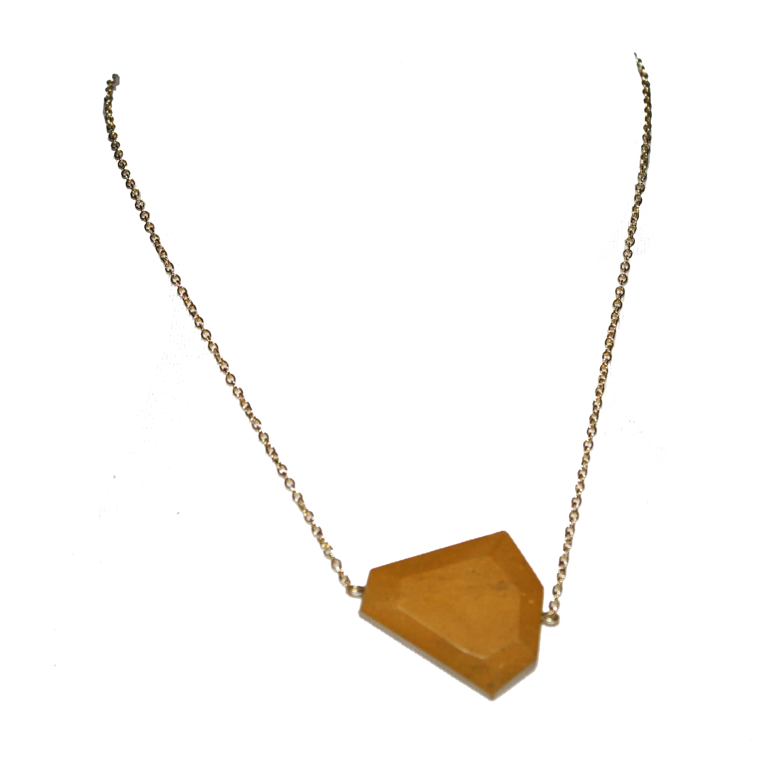 Geo Mustard Stone Necklace