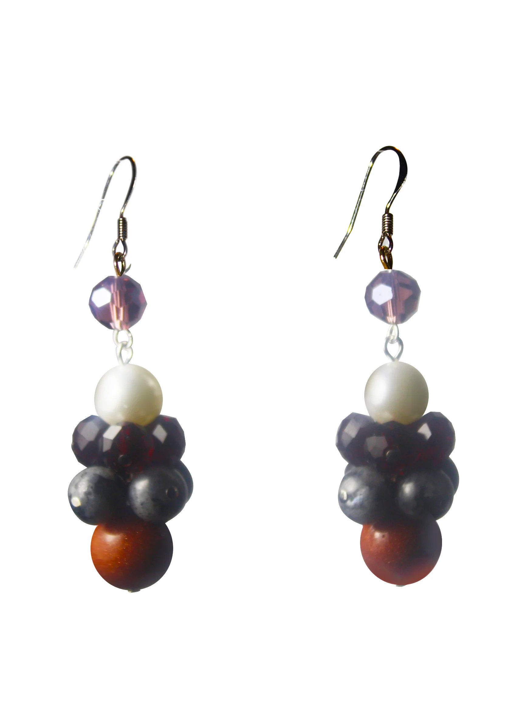 Goldstone Pearl Swirl Gobster Earrings