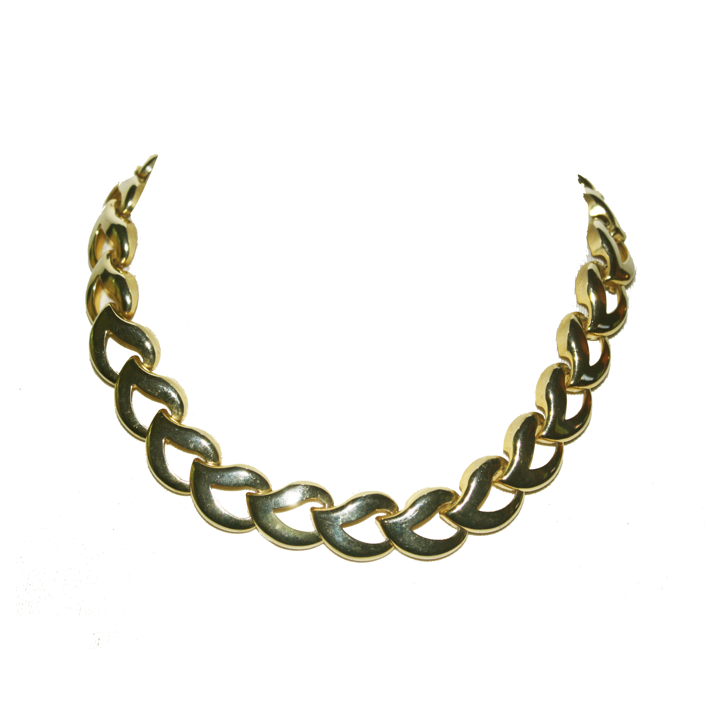 Vintage Gold Tone Petal Train Necklace