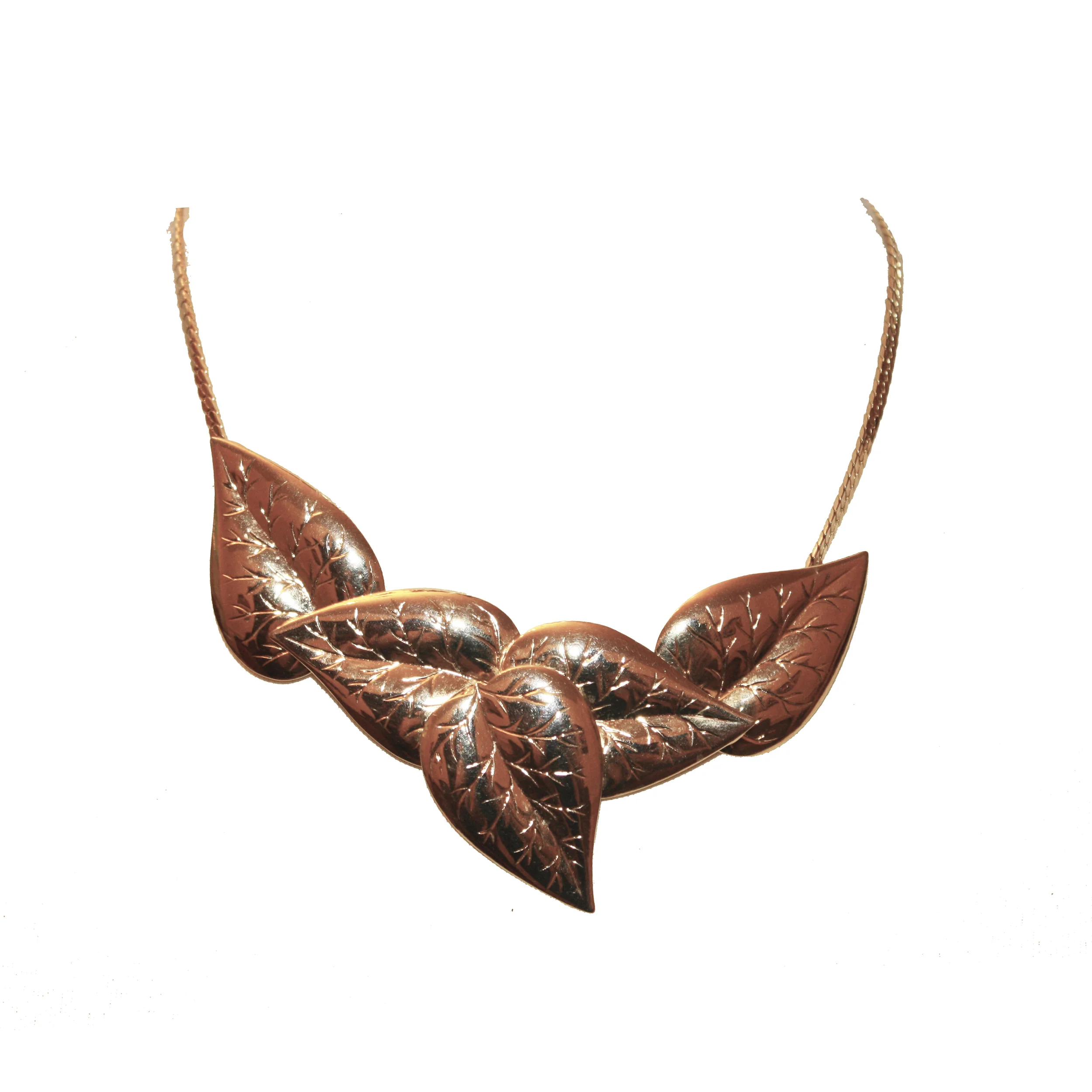 Vintage Golden Leaf Necklace