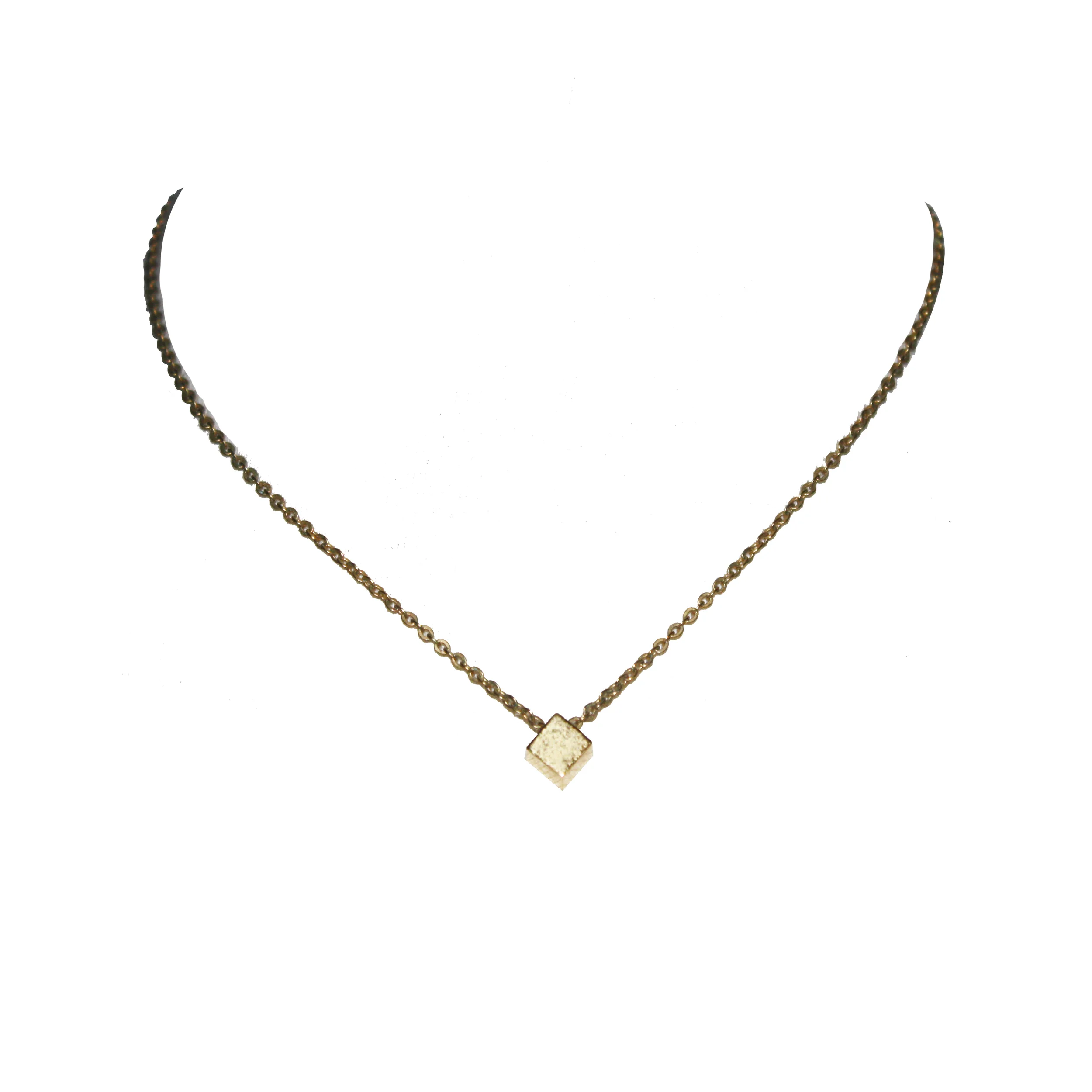 Golden Cubed Necklace