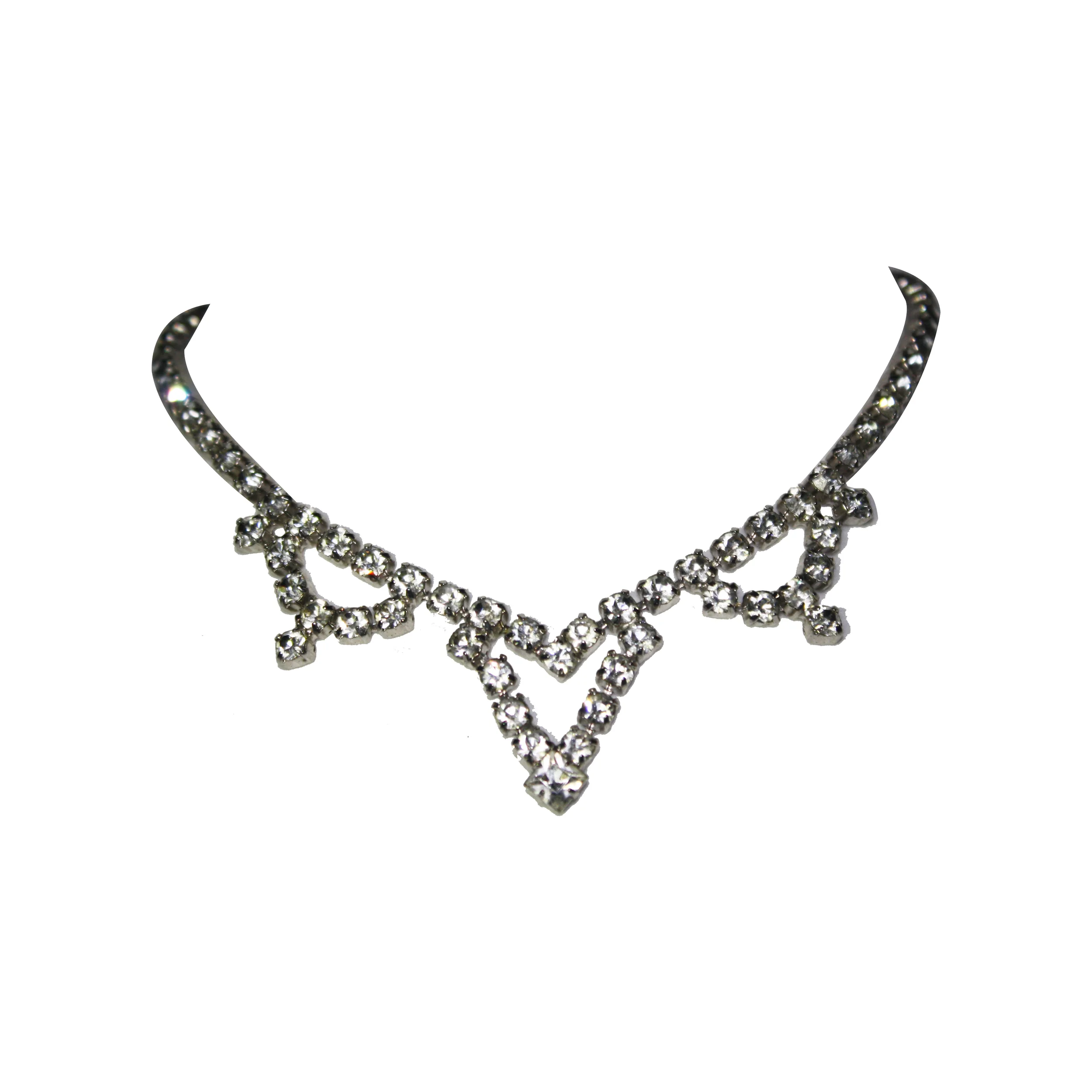Vintage Rhinestone Bridge Necklace