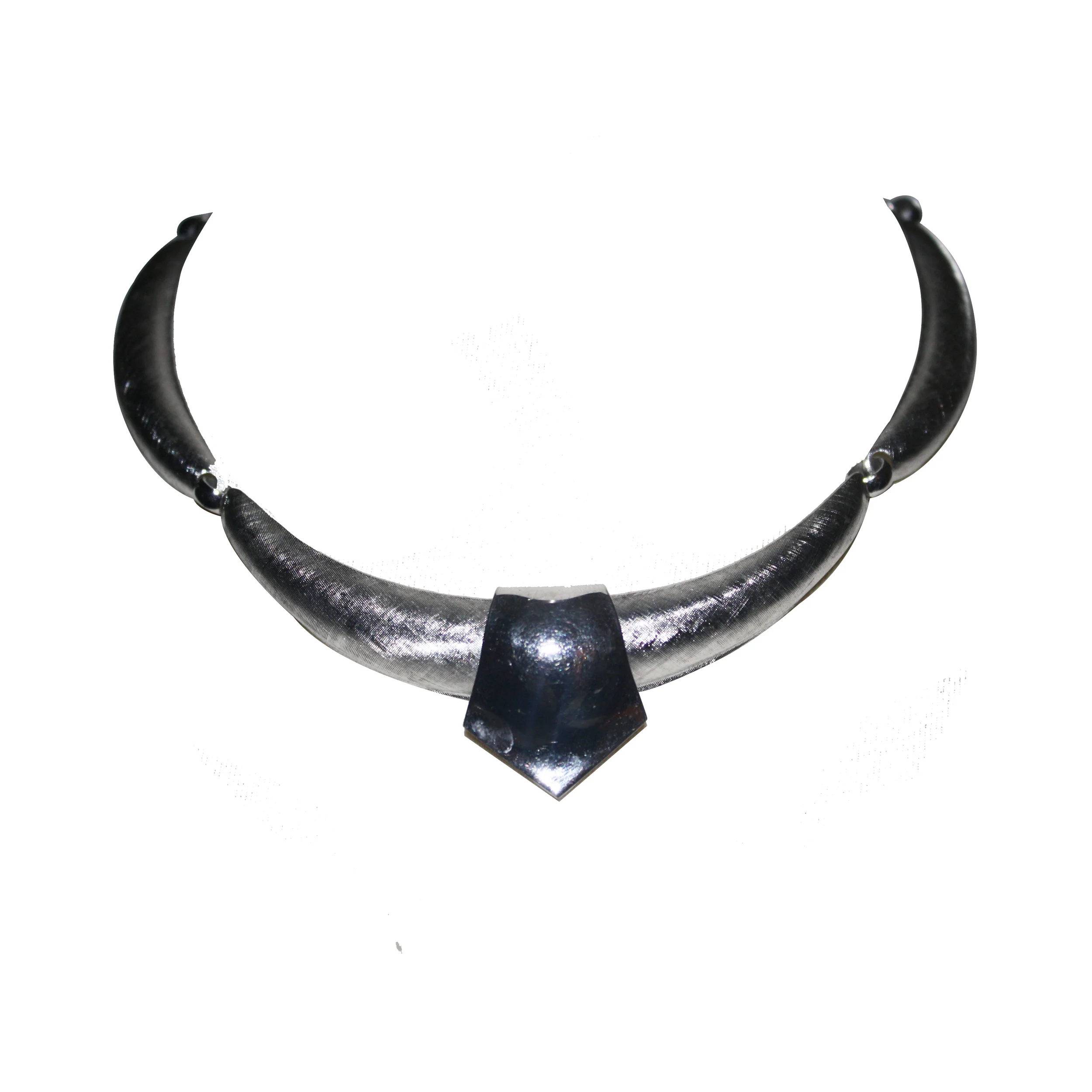 Vintage Silver Tone Architectural Necklace