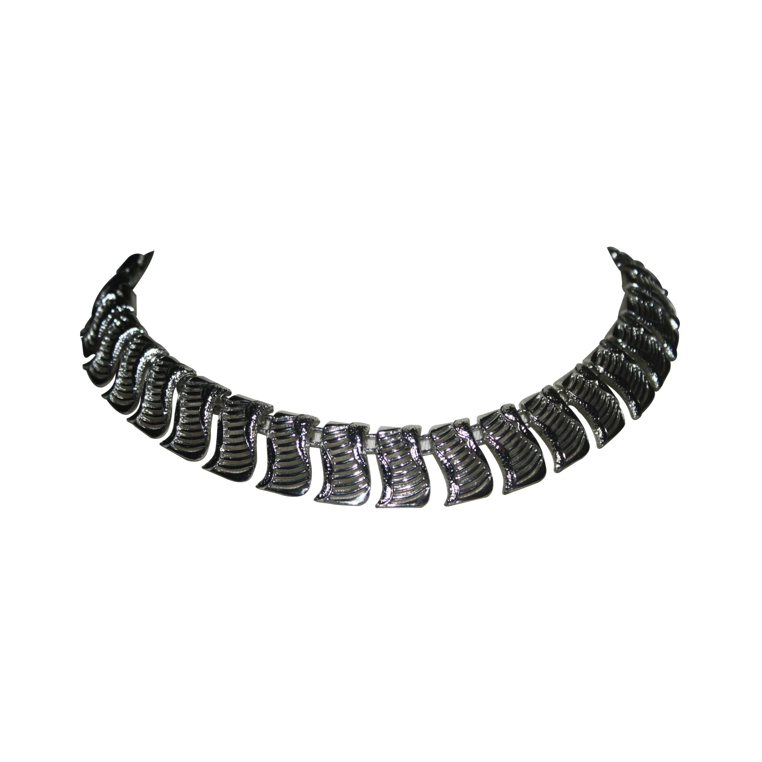 Vintage Silver Tone Scroll Necklace