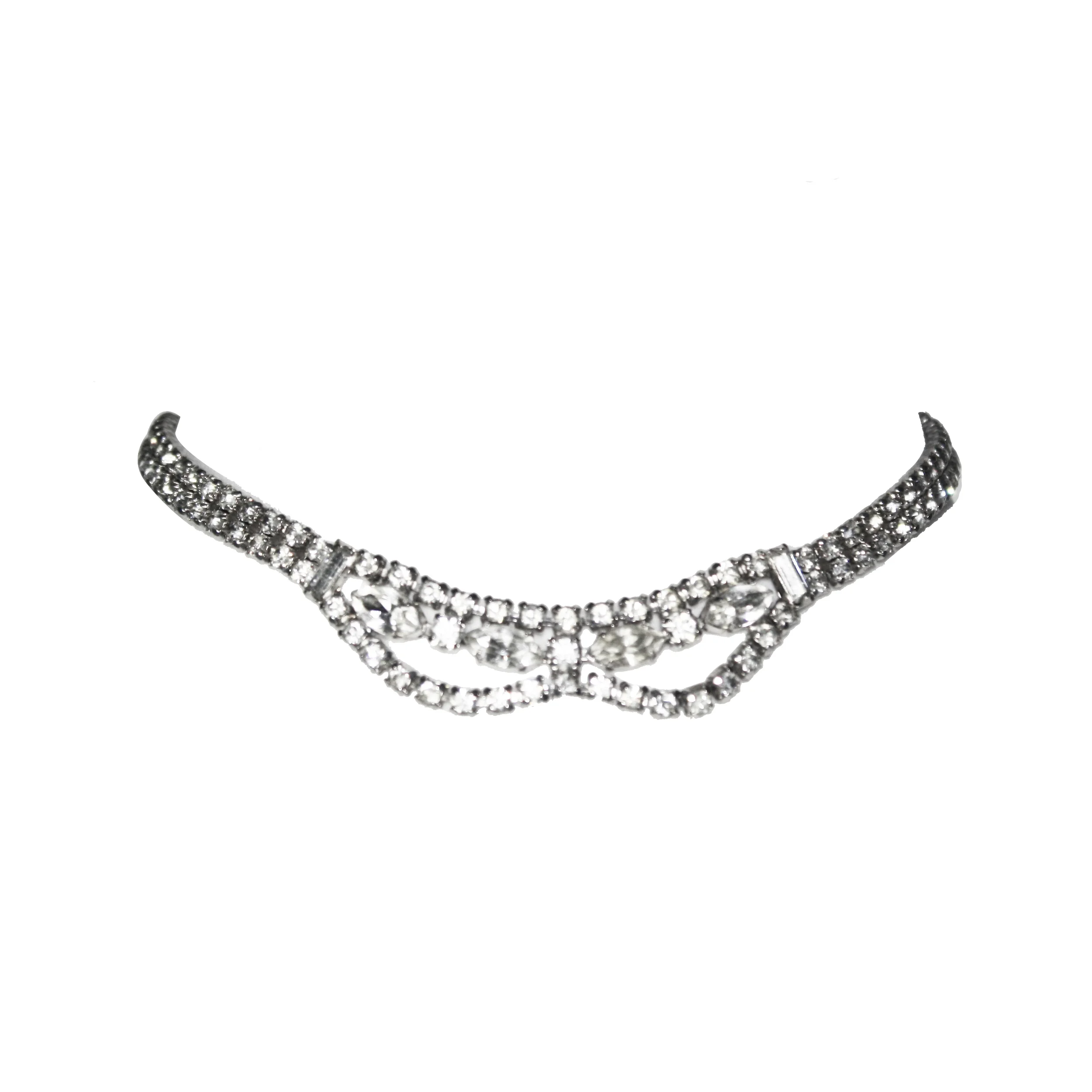 Vintage Bowtie Rhinestone Necklace