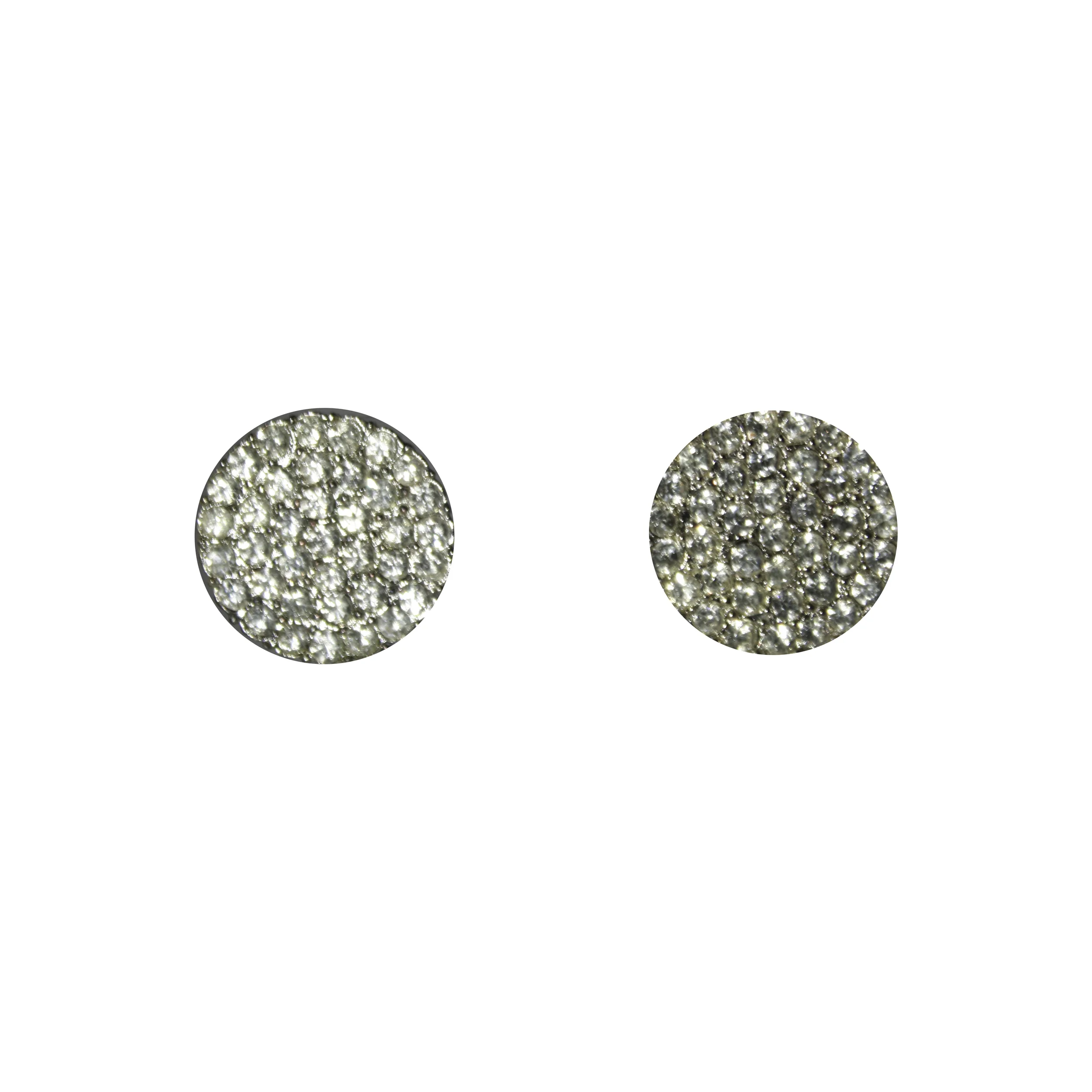 Vintage Circular Rhinestone Pave Earrings