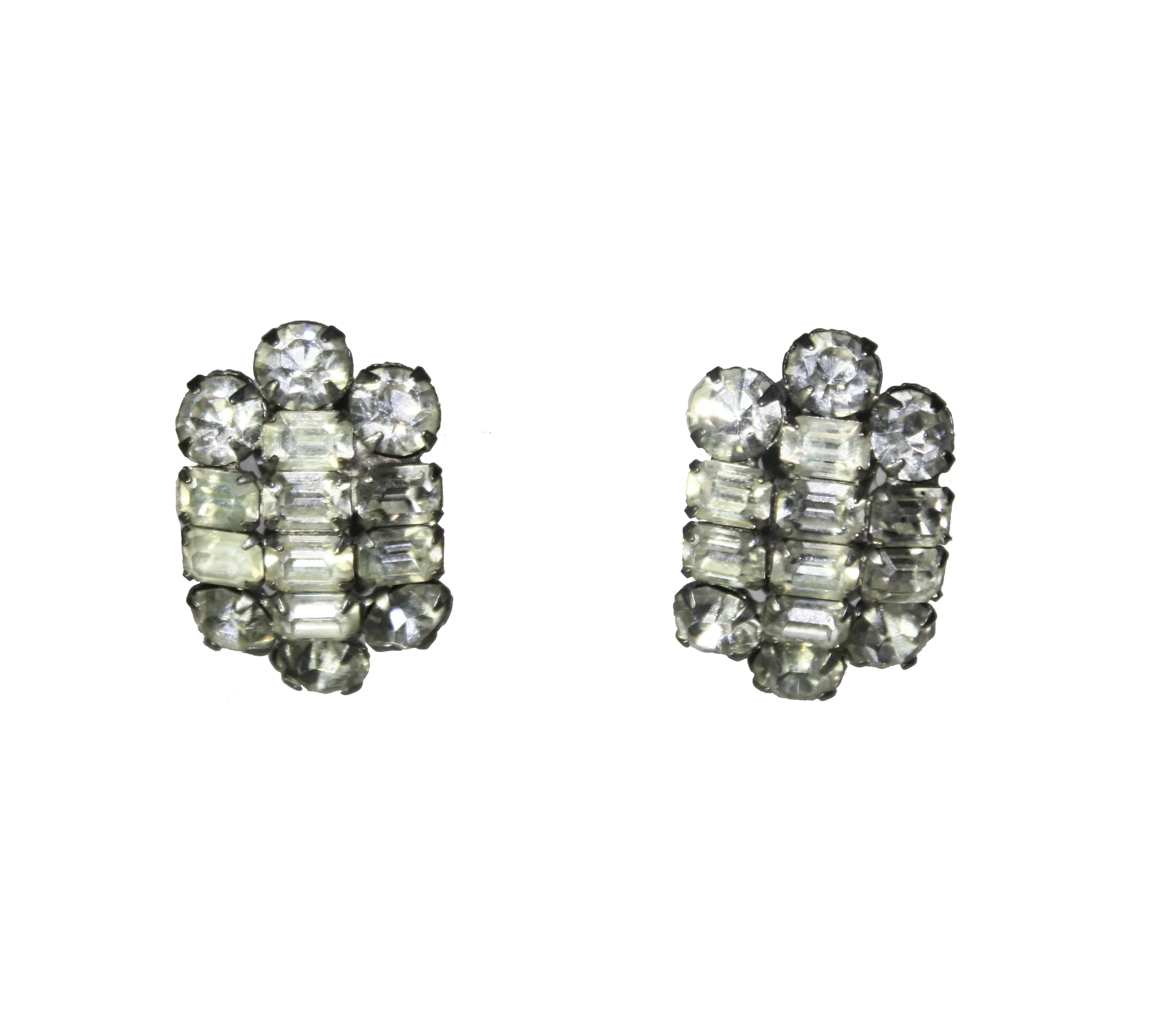 Vintage Train Track Rhinestone Earrings
