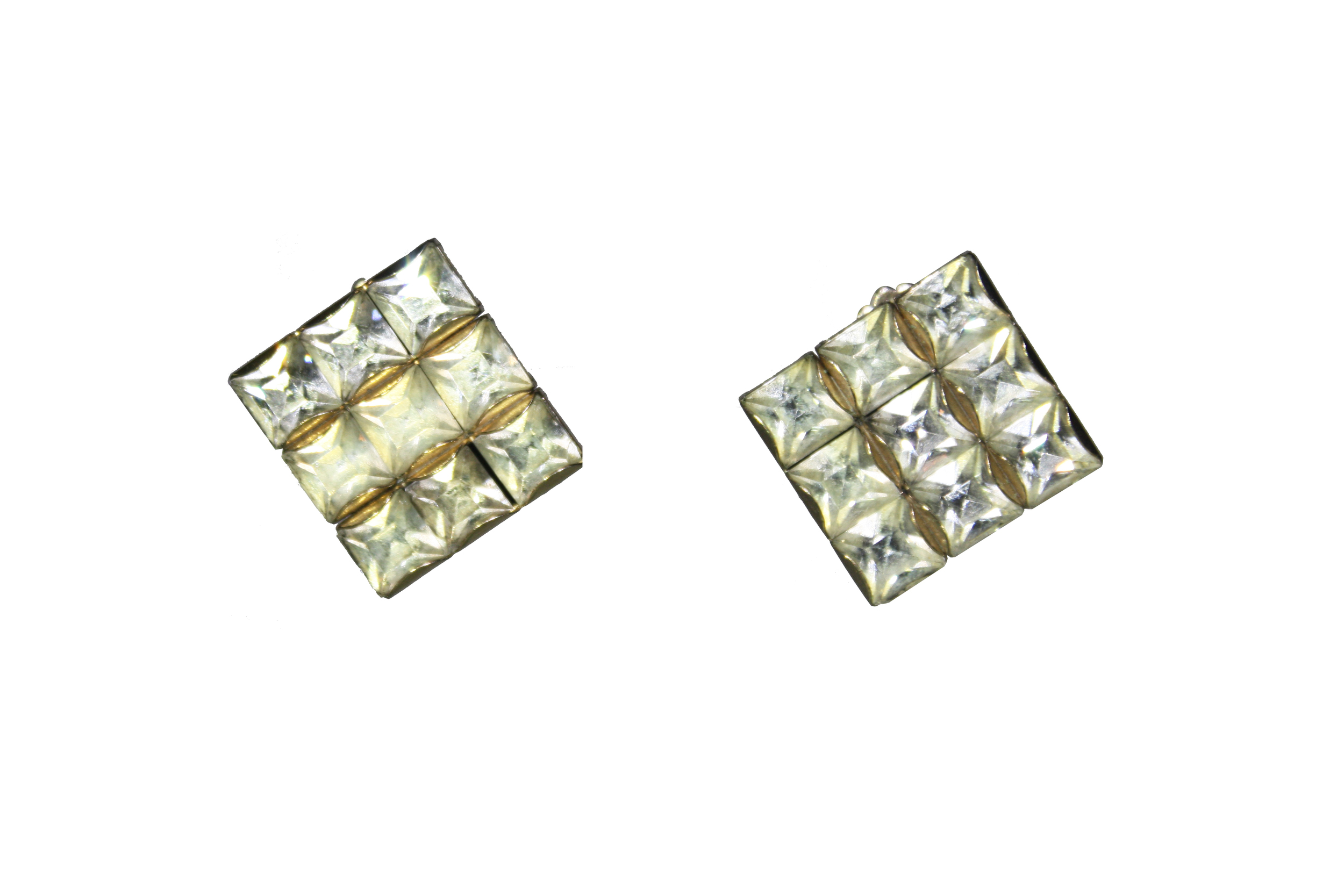 Vintage Cubic Shine Rhinestone Earrings