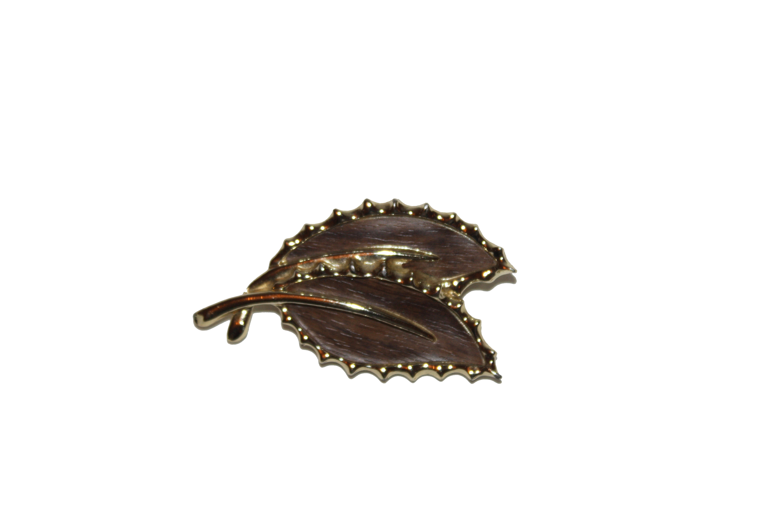 Wooden Leaf Brooch