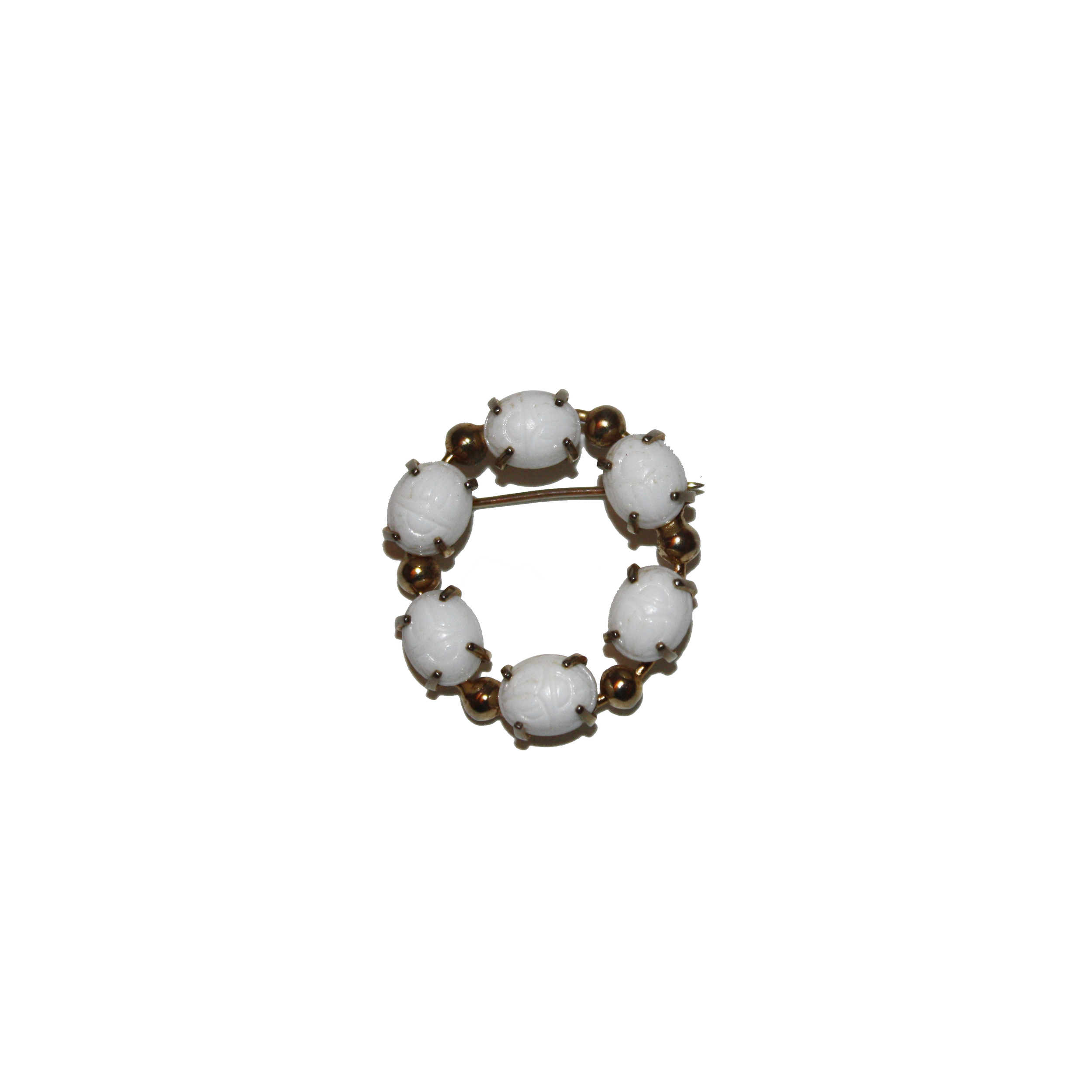Vintage Scarab-like Encircled Brooch