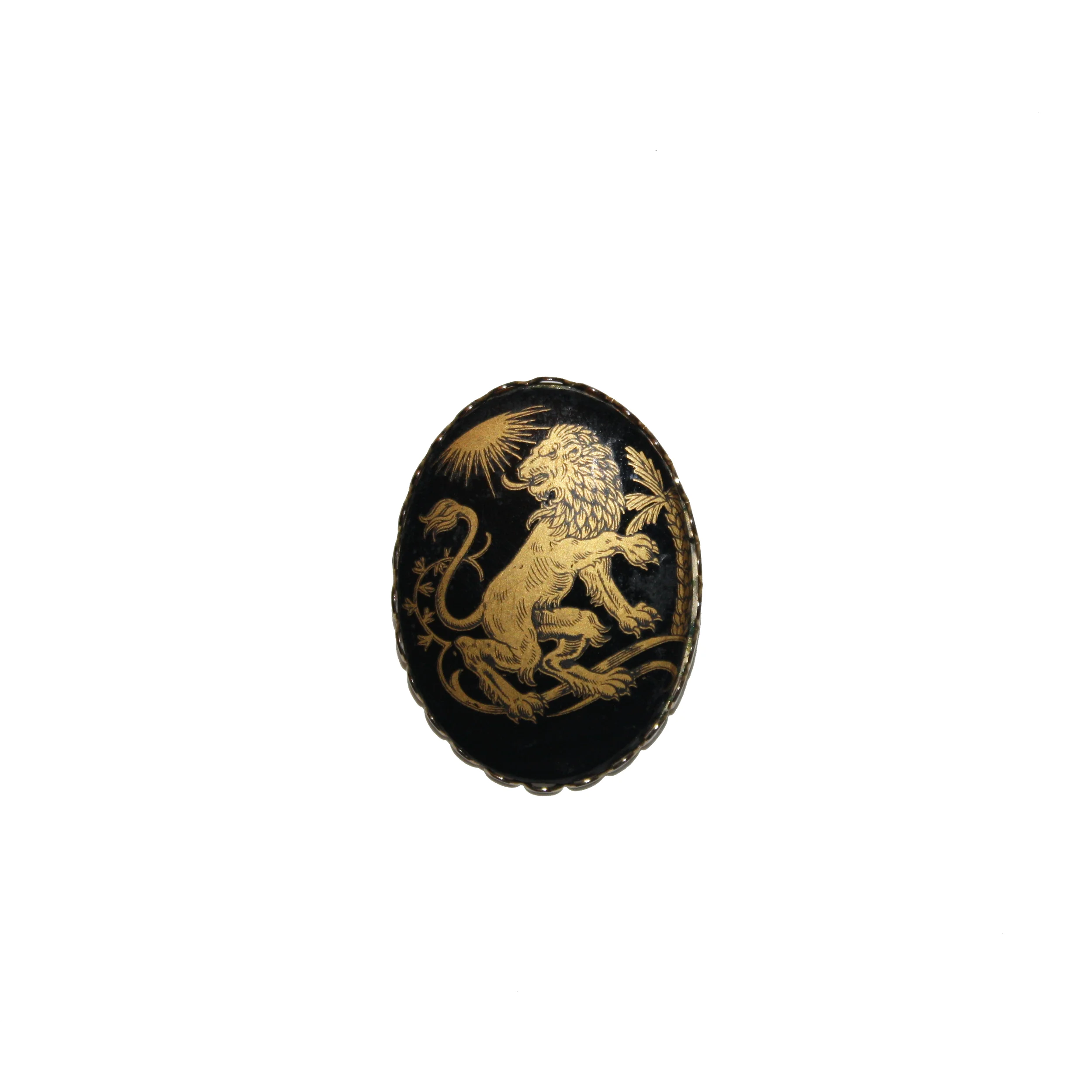 Golden Bold Lion Brooch