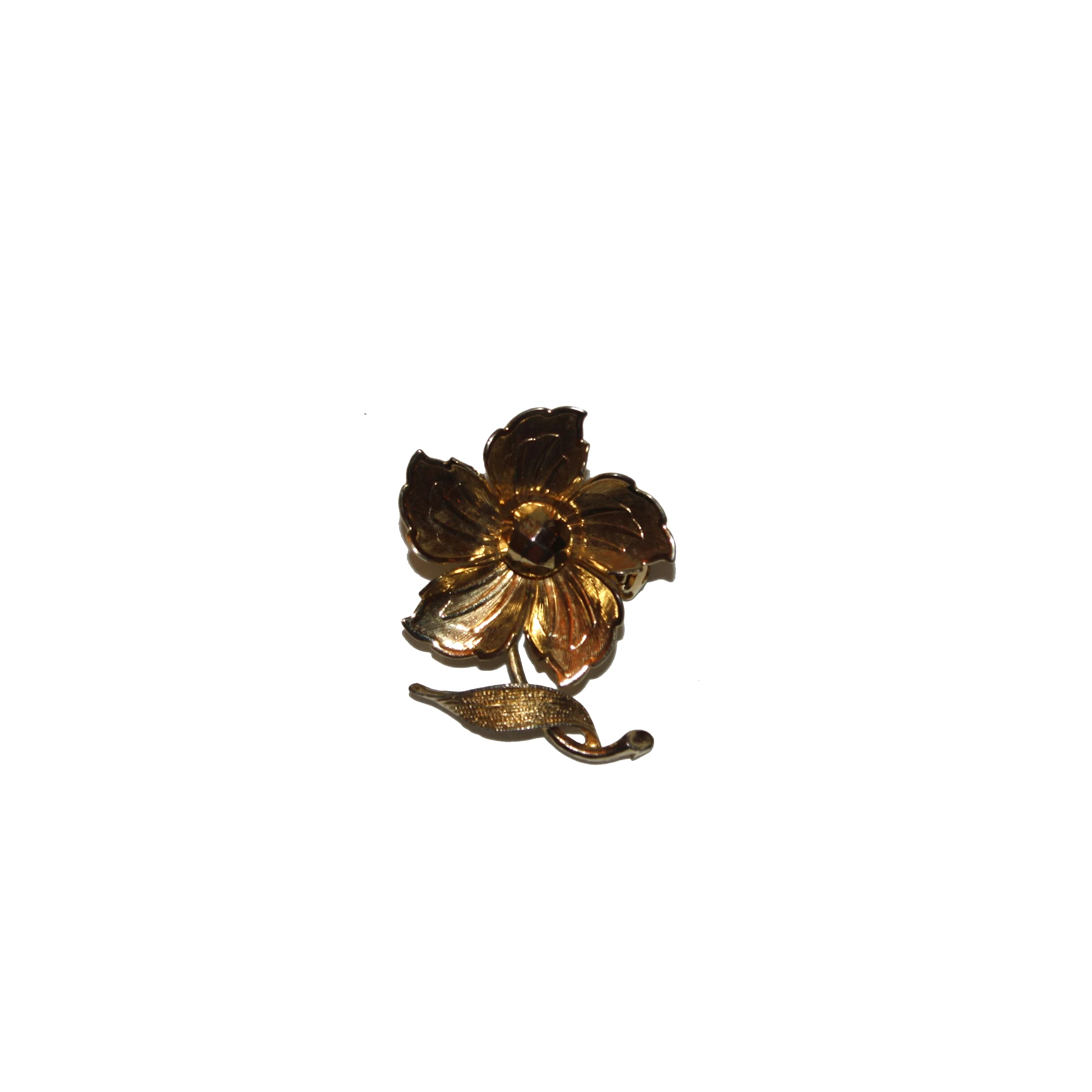 Vintage Mini Gold Tone Retro Floret Brooch