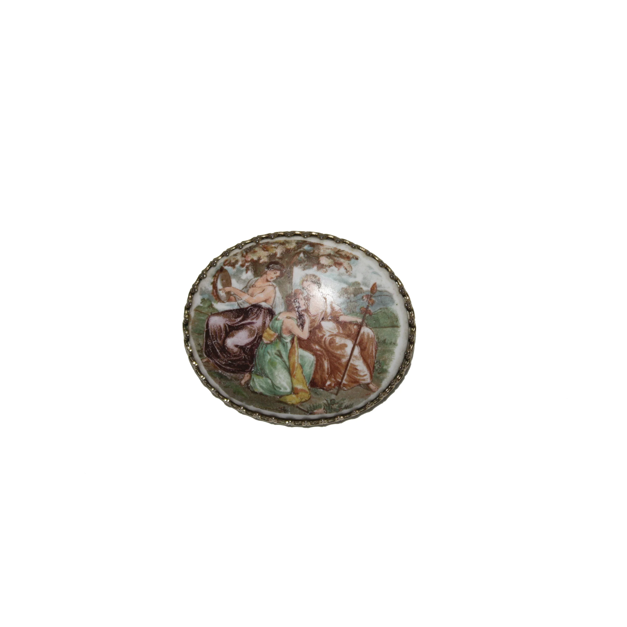 Victorian Revival Scene Brooch