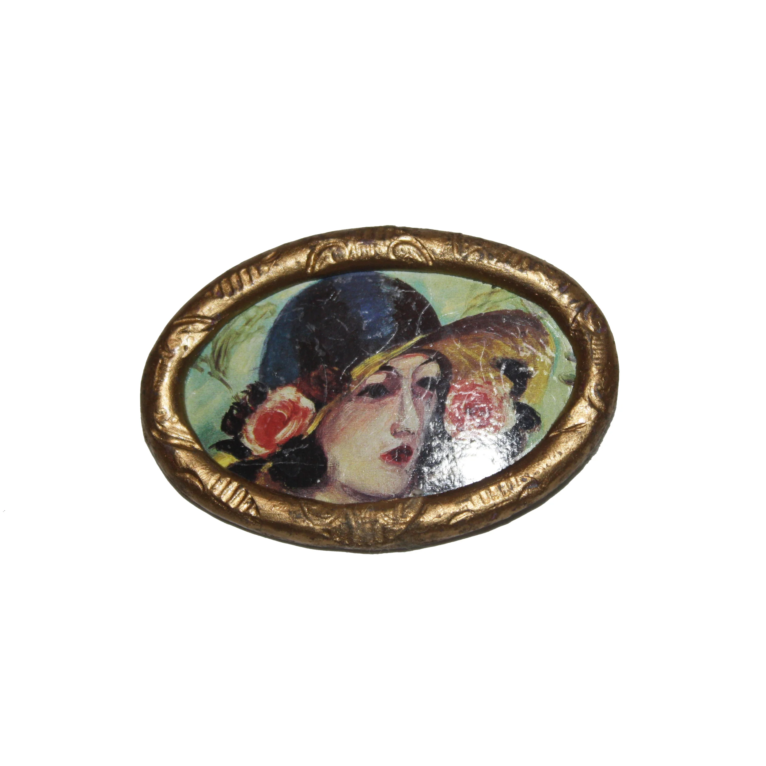 Handcrafted Magazine Cameo Brooch