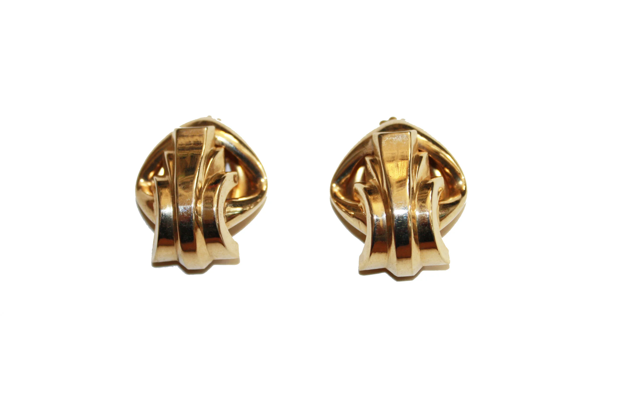 1950s Gold Retro Clip On Earrings