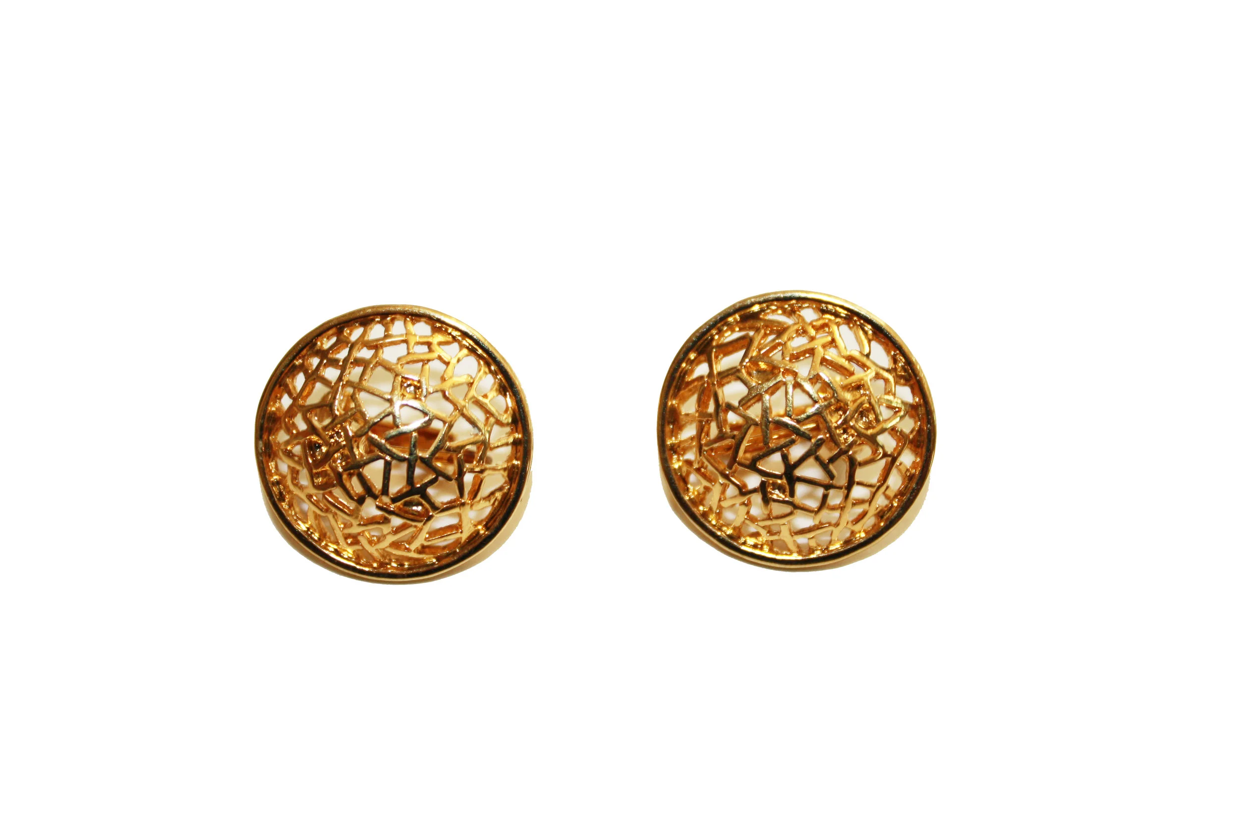 1980s Filigree Gold Clip on Earrings
