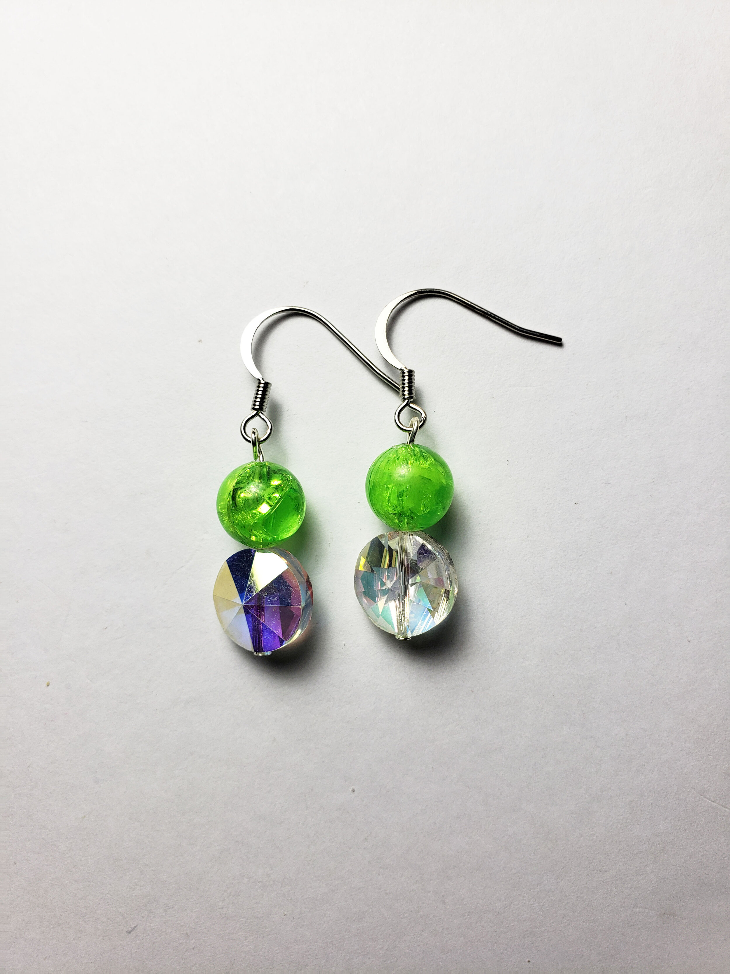 Neon Lime Sparkle Earrings