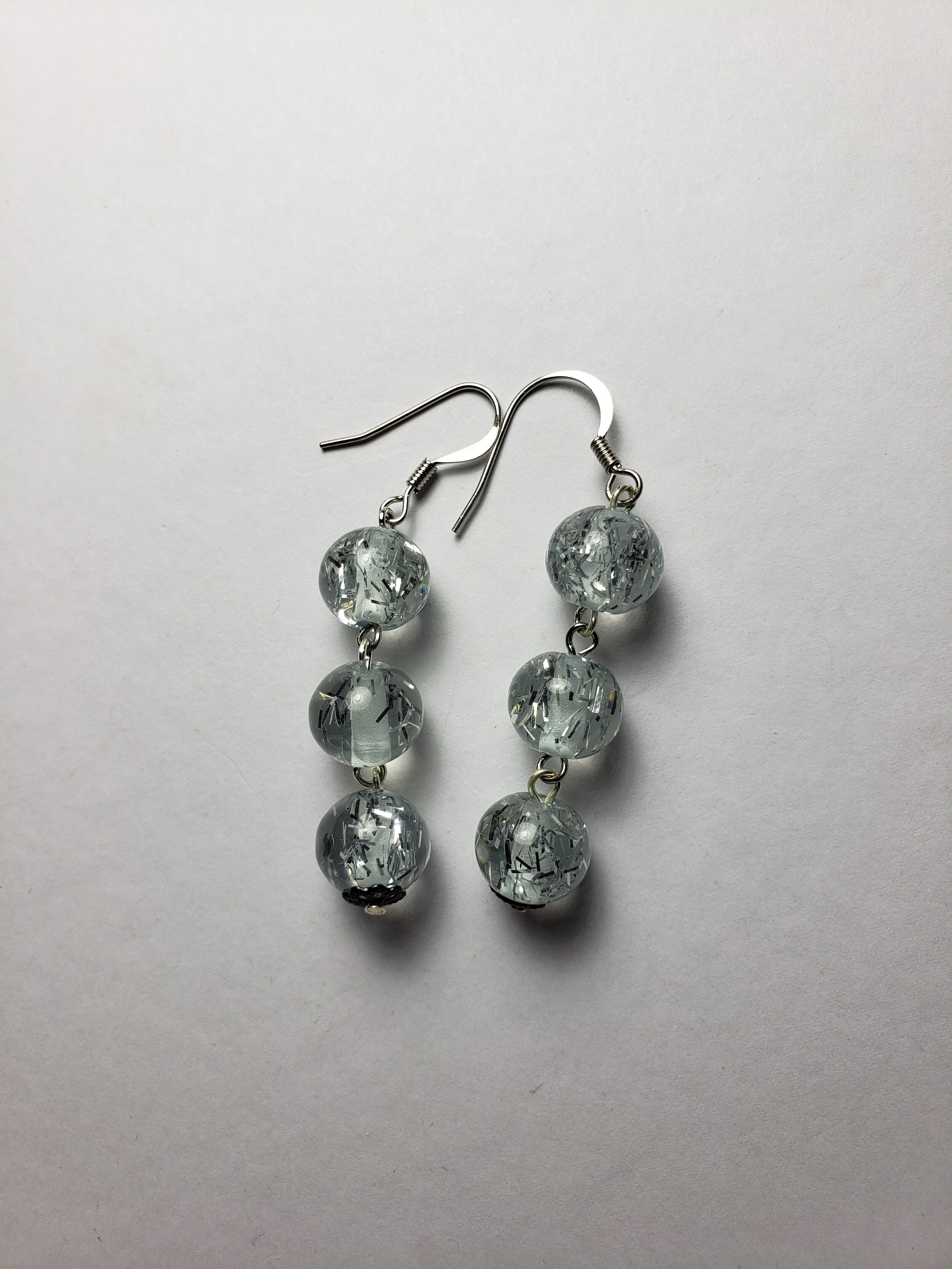 Blue Glitter Earrings
