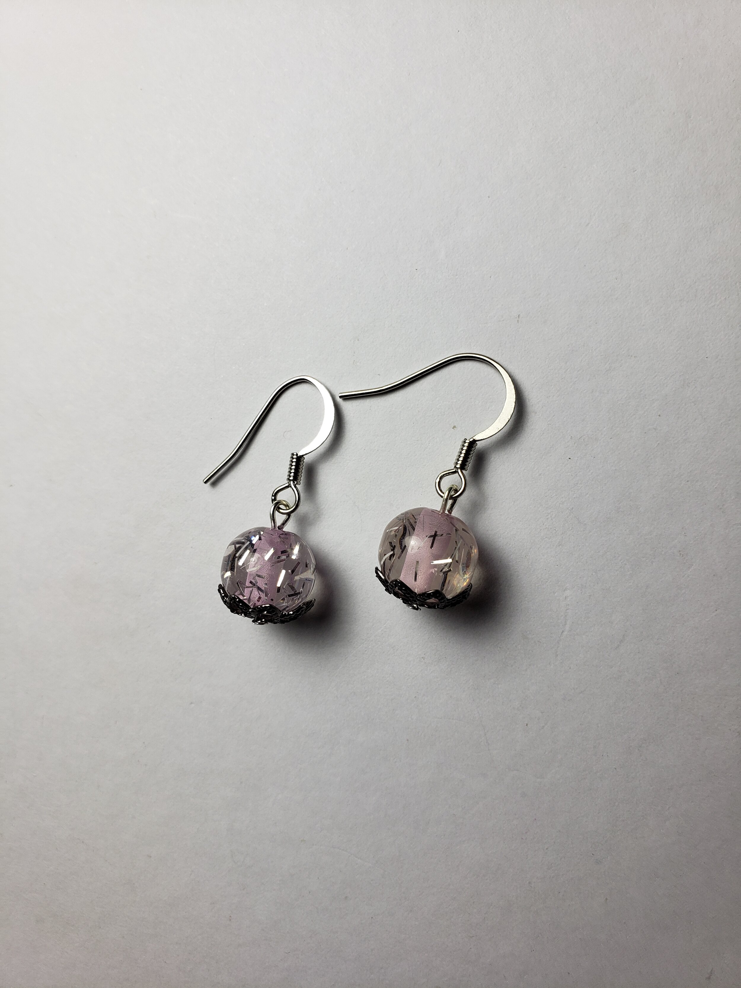 Pink Glittered Earrings