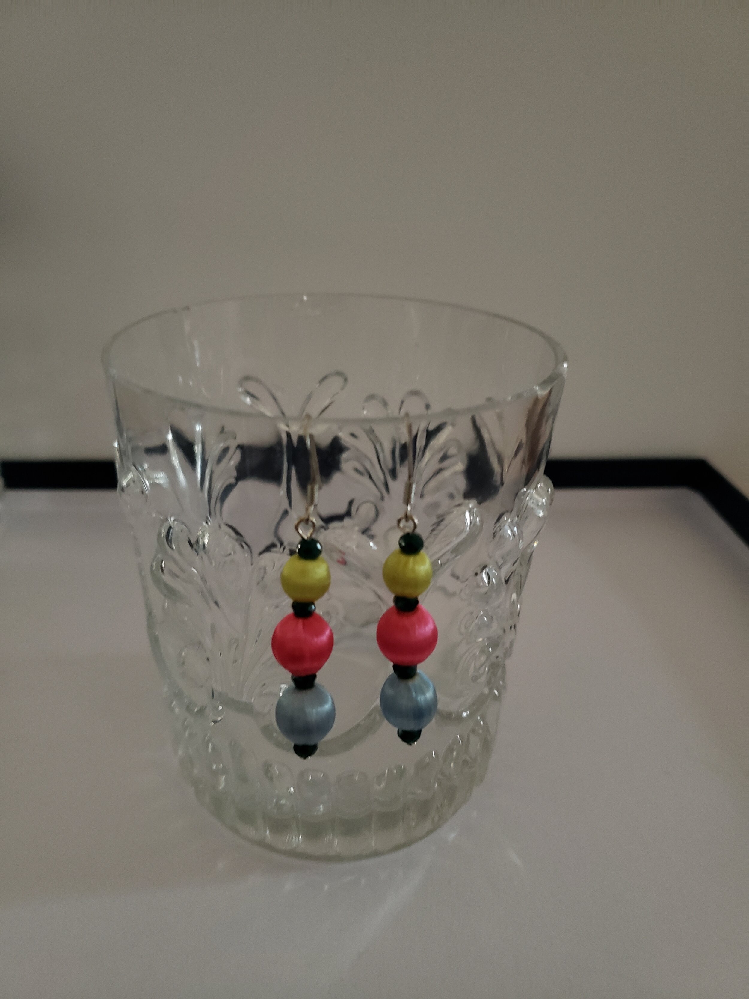 Tropical Fruit Silk Bead Earrings