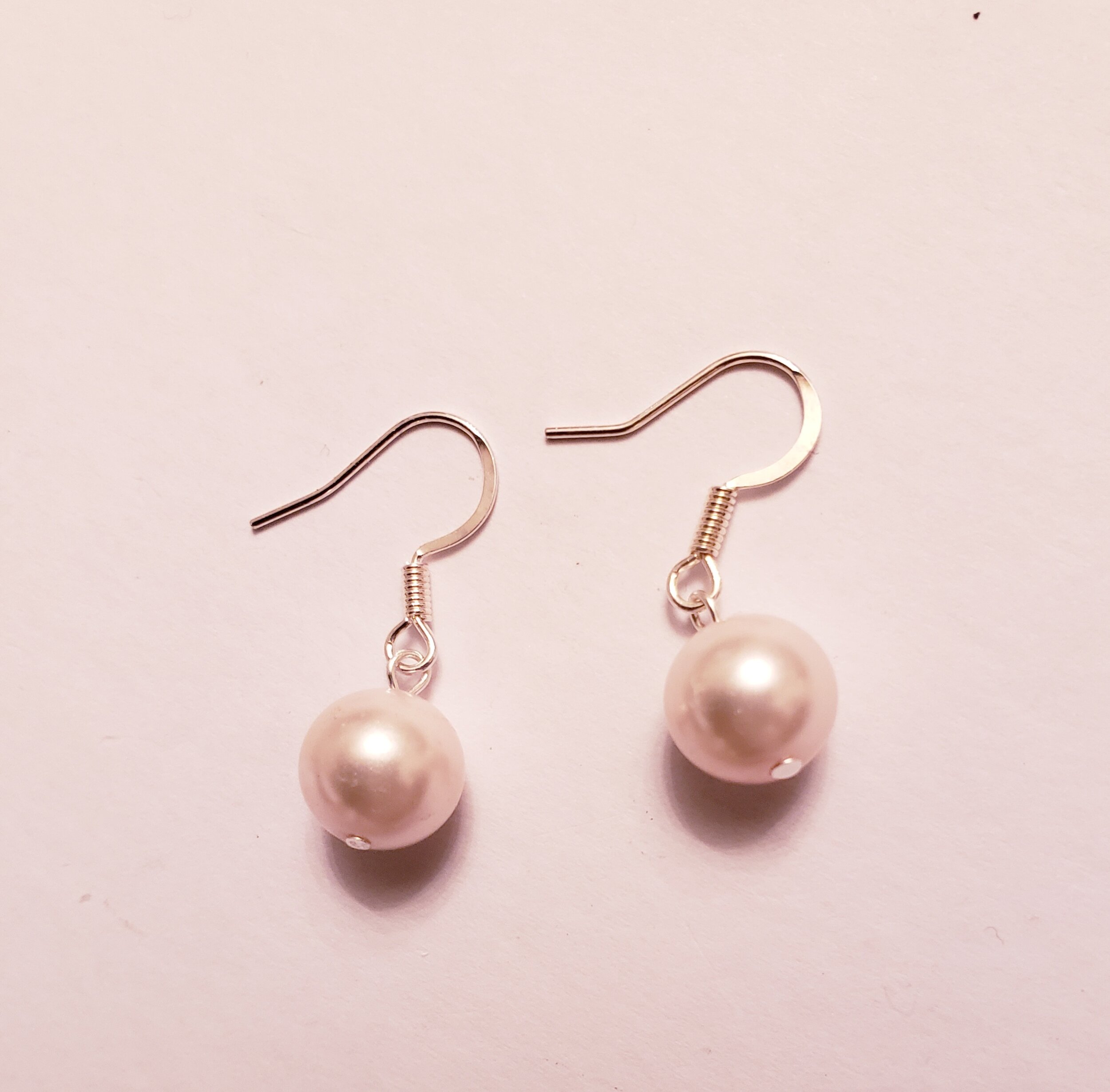 Pink Faux Pearl Earrings