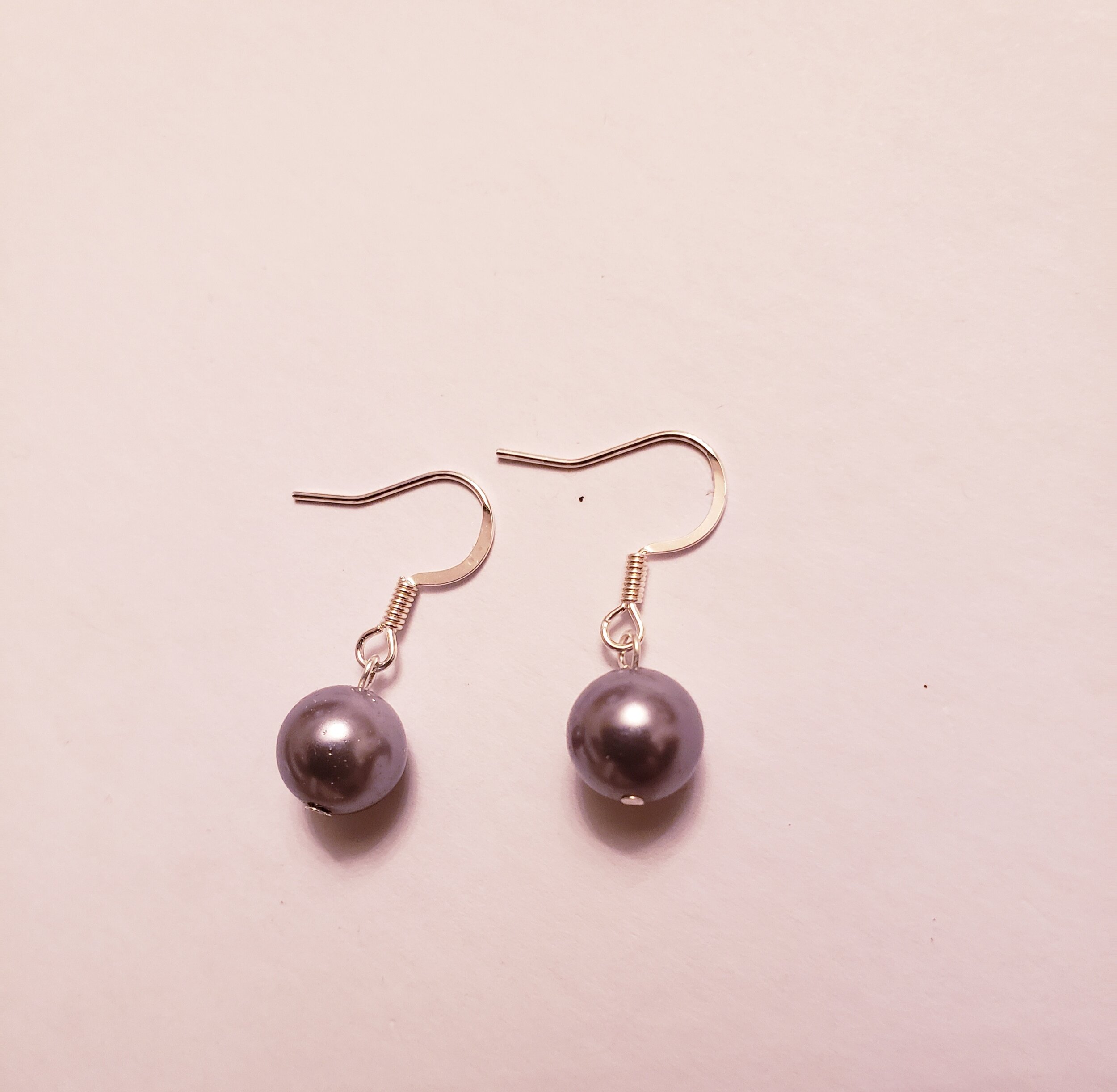 Grey Faux Pearl Earrings