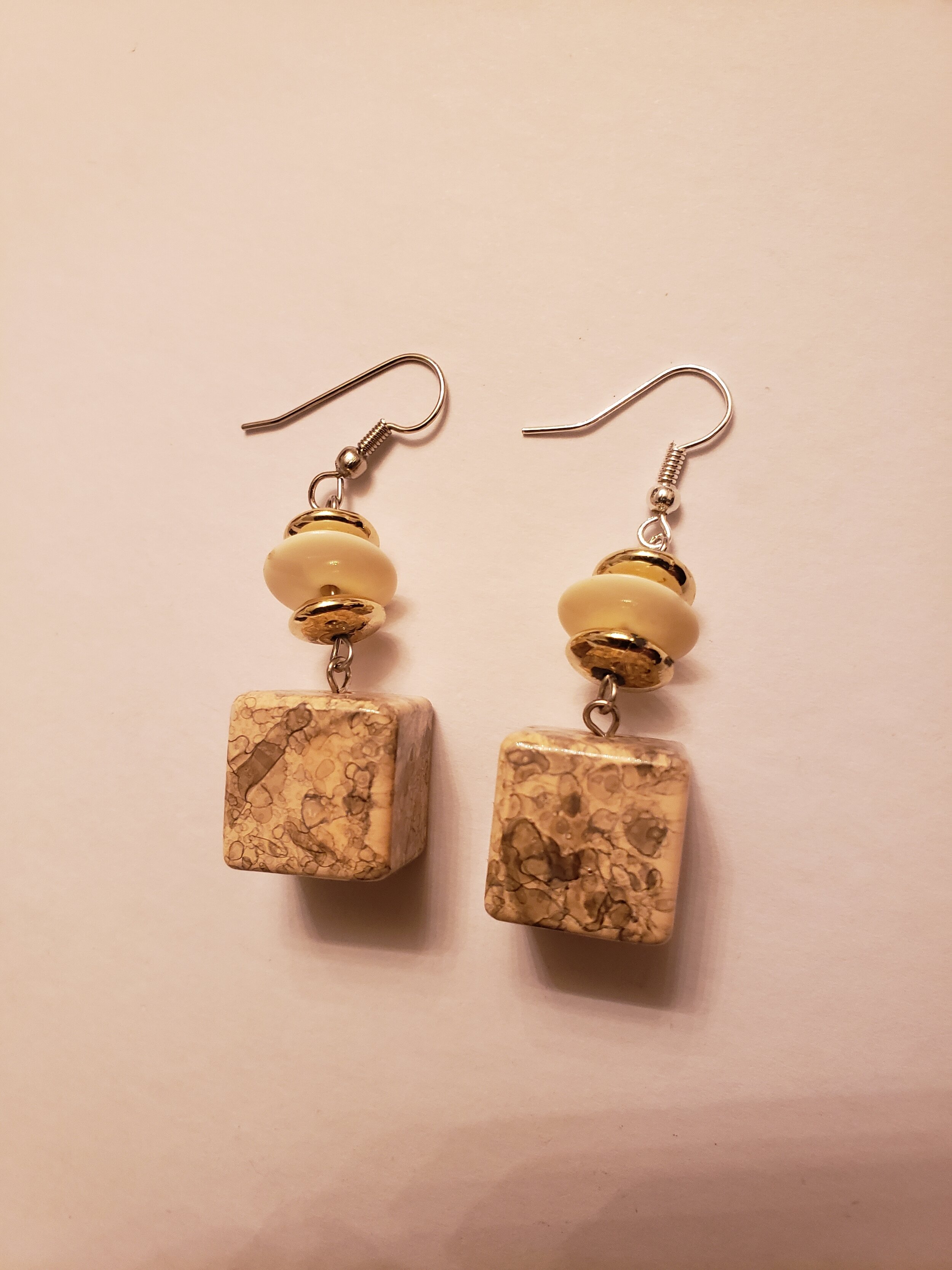 Speckled Beige Earrings
