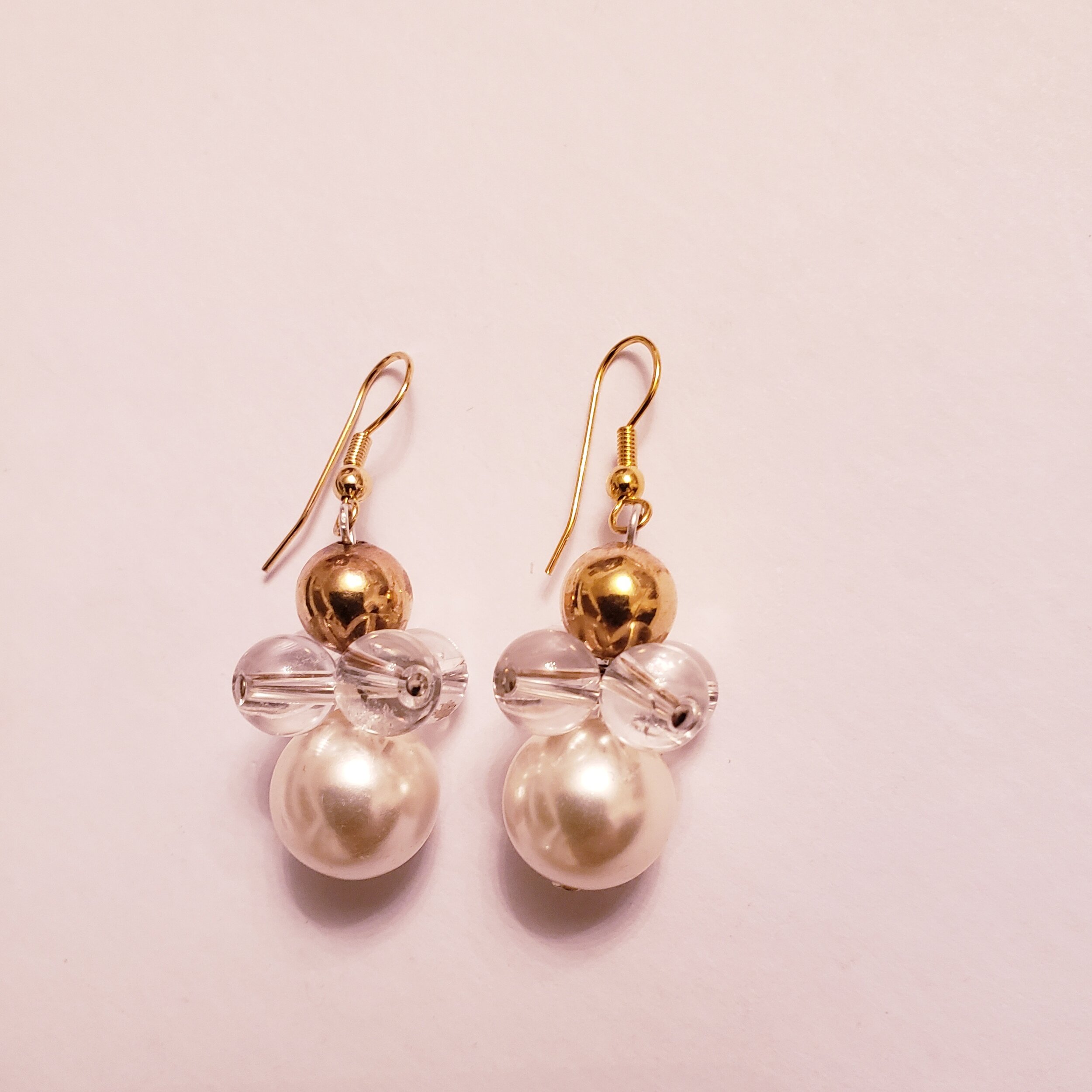 Faux Pearl Clear and Gold Gobsters