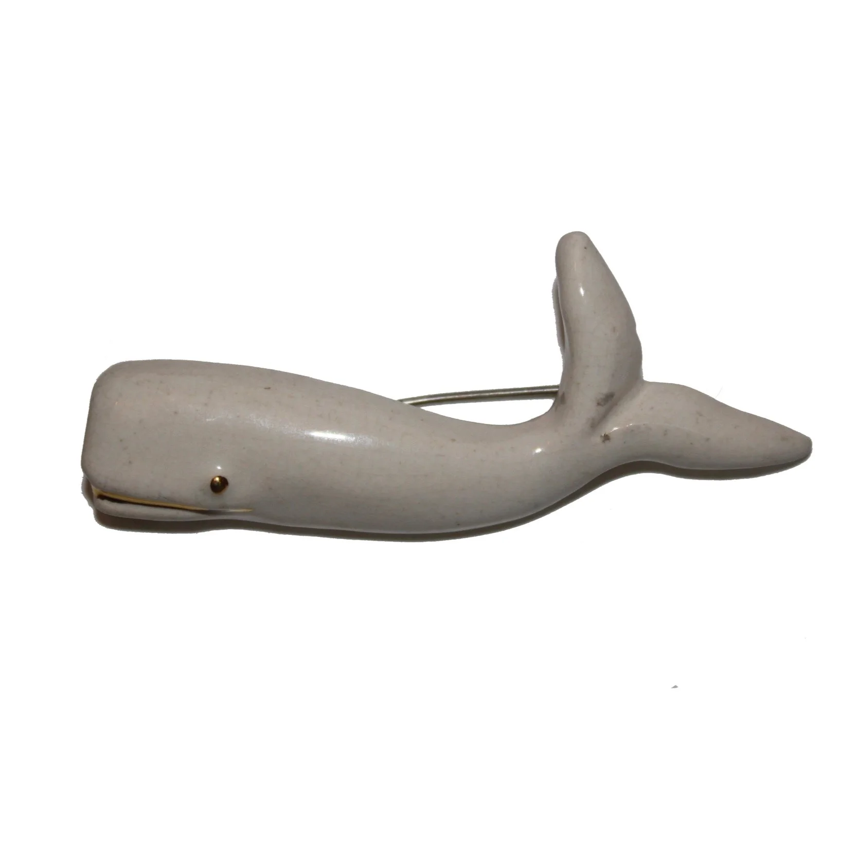 Ceramic Moby Whale Brooch