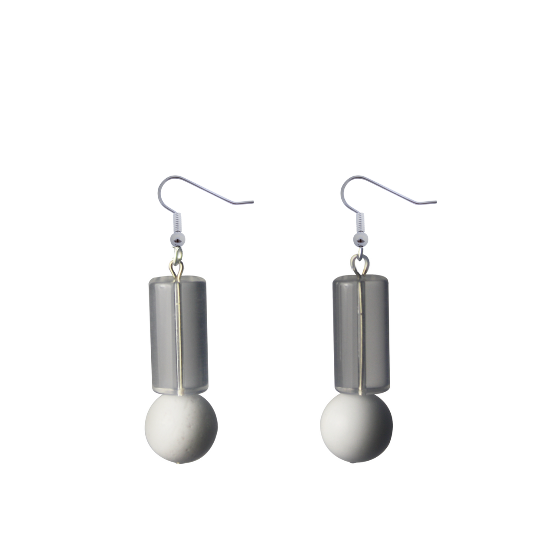 Minimalistic Lucite Tubular Earrings