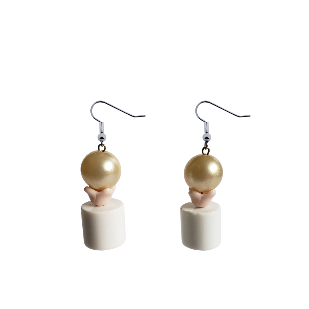 Pearl Cylinder Earrings