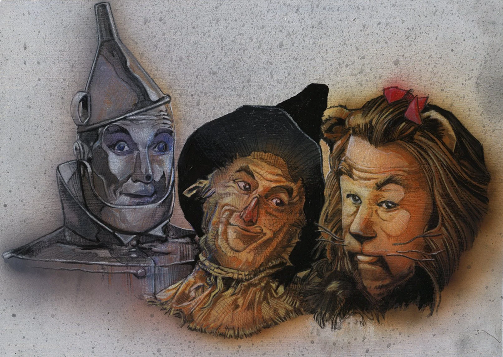 Oz Friends, Paint Study $150
10.75"x7.6" Acrylic and Colored Pencil