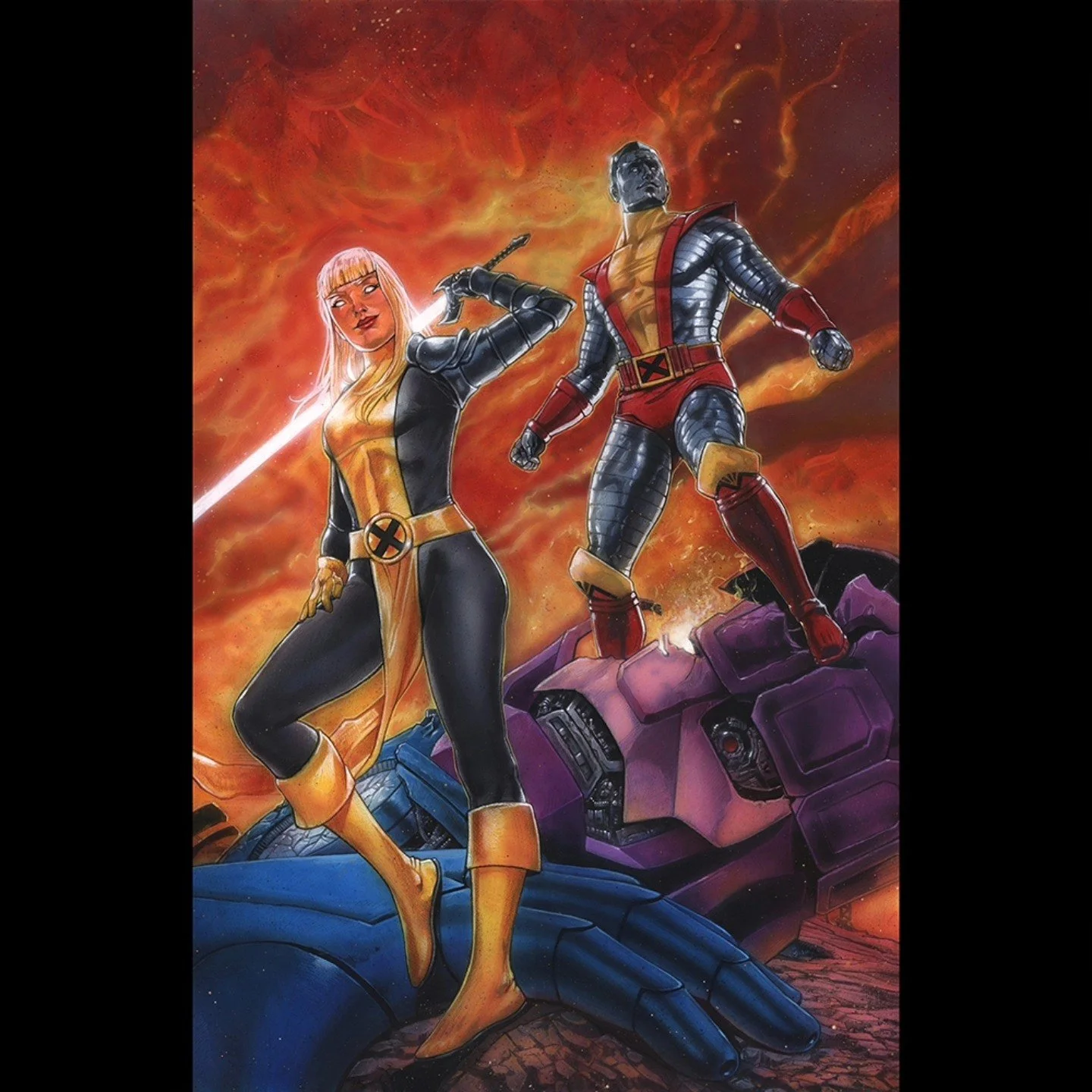 Magik and Colossus $2500
20"x14" Acrylics/Color Pencils