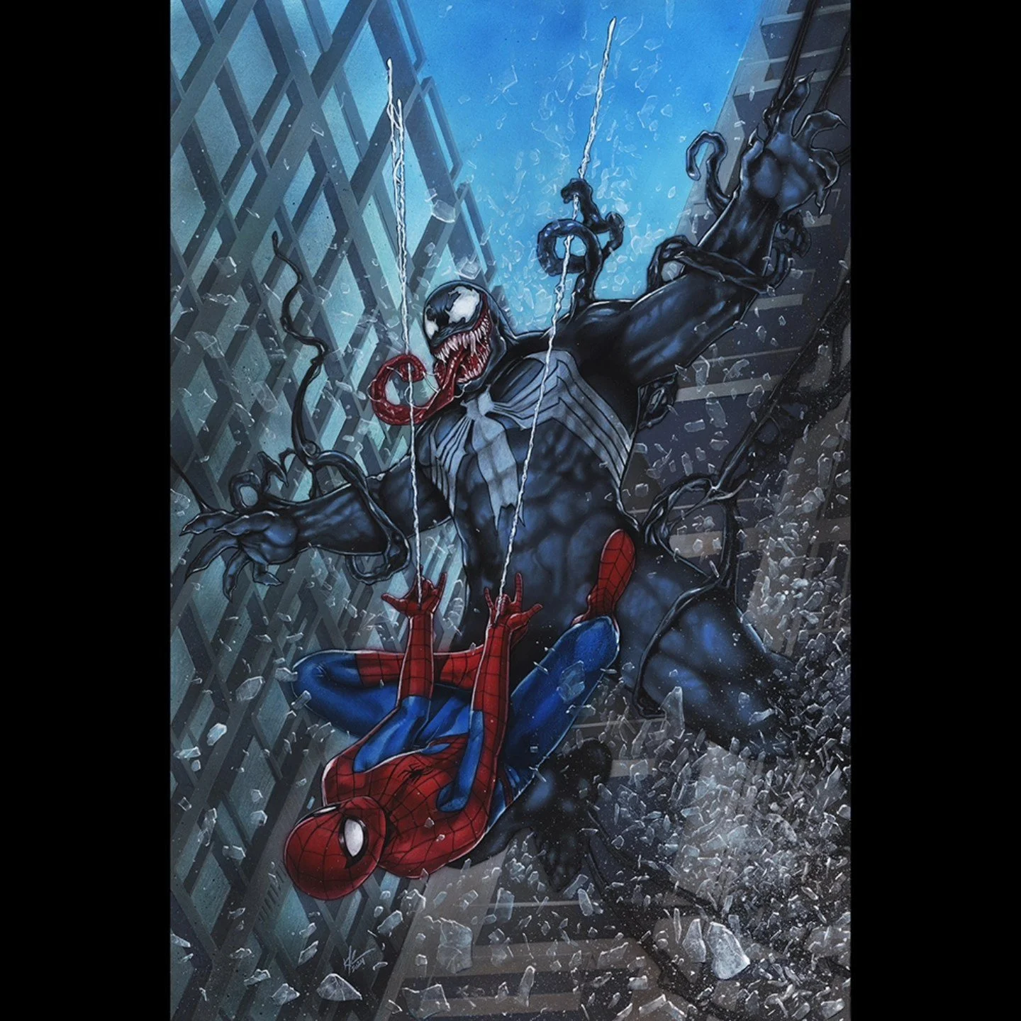 Spidey vs, Venom $2500
18"x12" Acrylics/Color Pencils