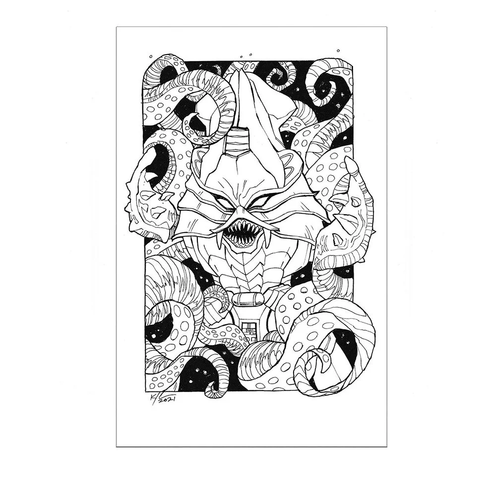 Tentakil Inktober Sketch (Slither)
$100 ($160 for two, $200 for 3 Inktober Art)
5"x7" Inks