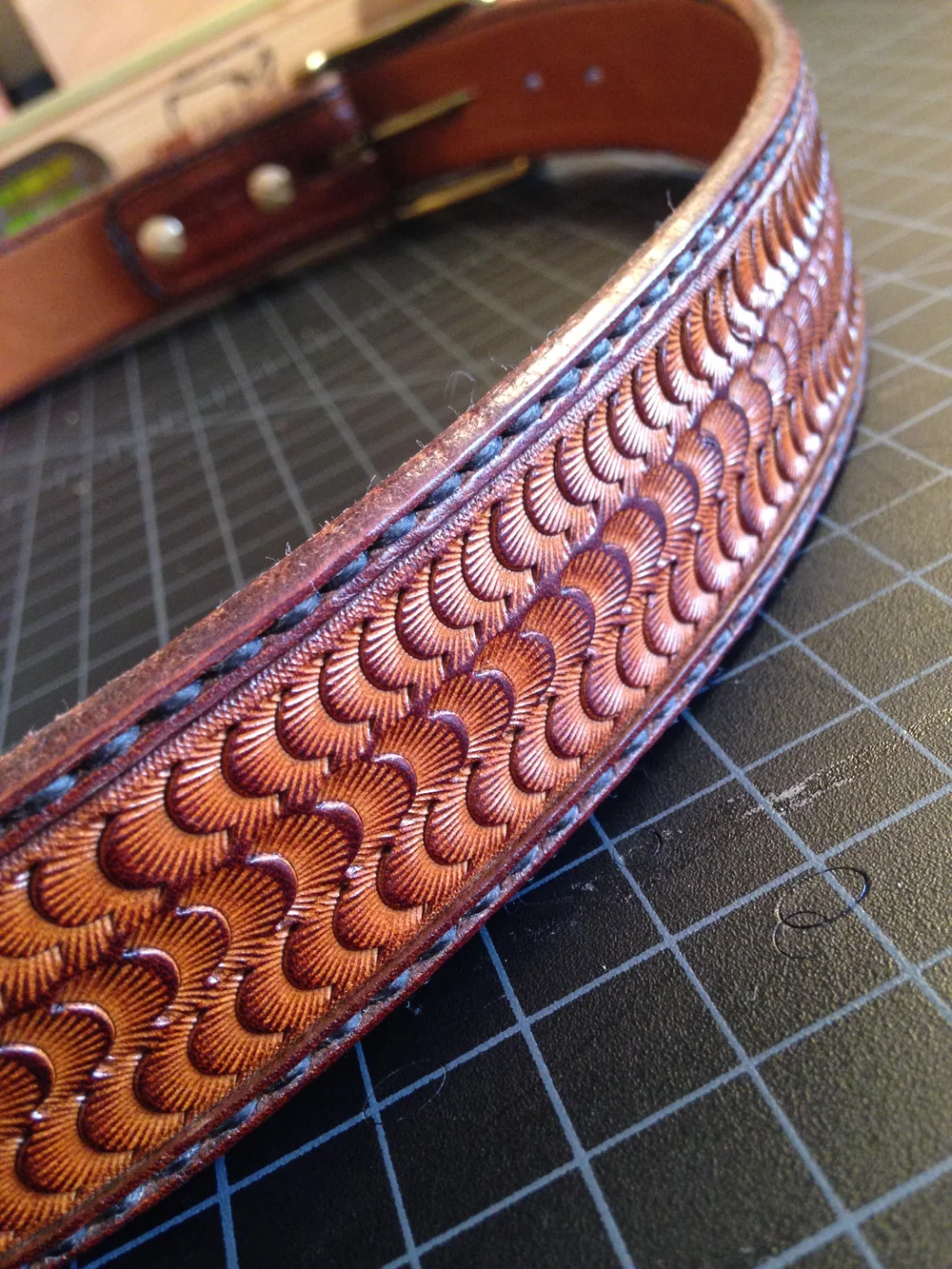 Tupelo - Saddle-Stitched Belt — ZeeBee Leather display picture 1