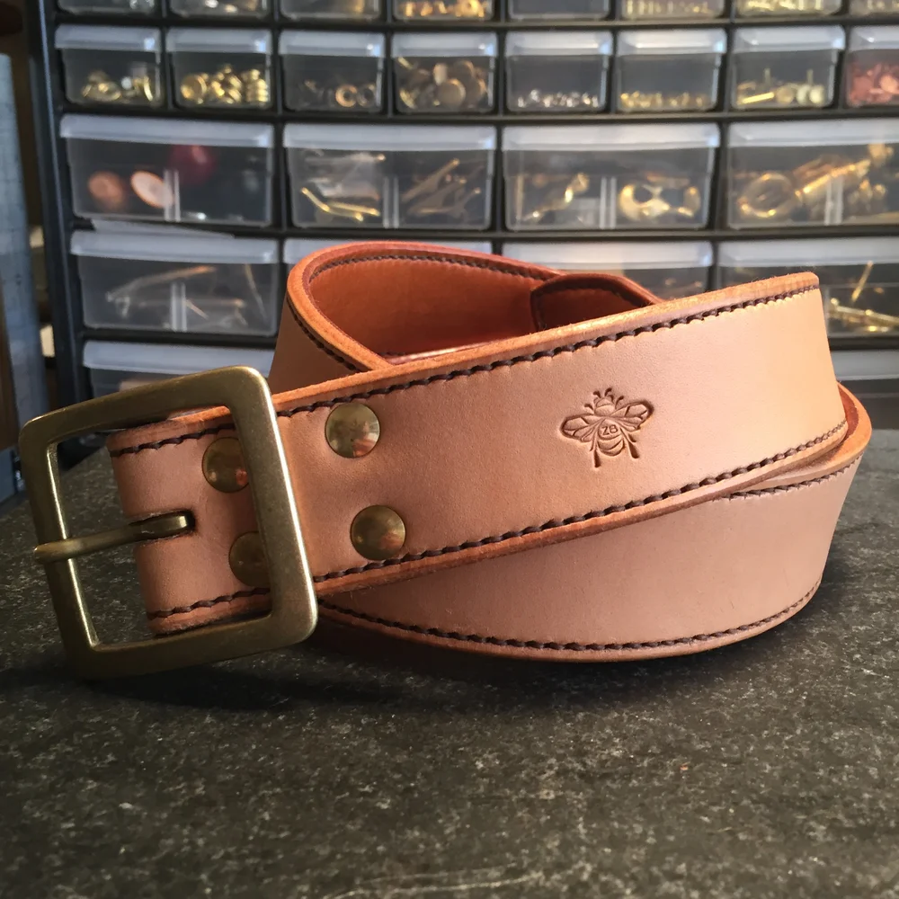 Tupelo - Saddle-Stitched Belt — ZeeBee Leather display picture 3