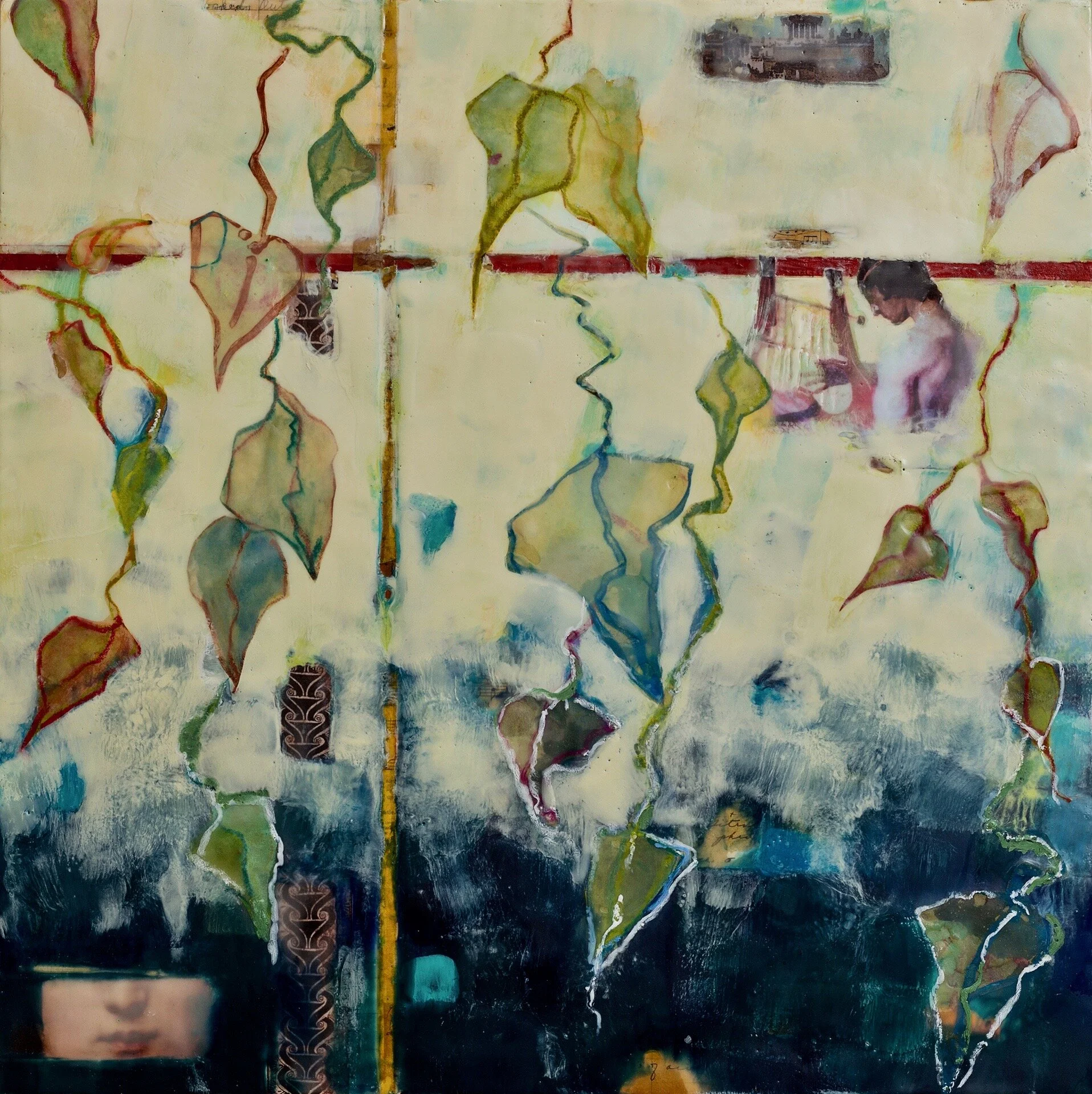 “ A Subtle Dialog Between Light And Dark, (Orpheus and Eurydice) 24 x 24, selection for Artsclamation Auction