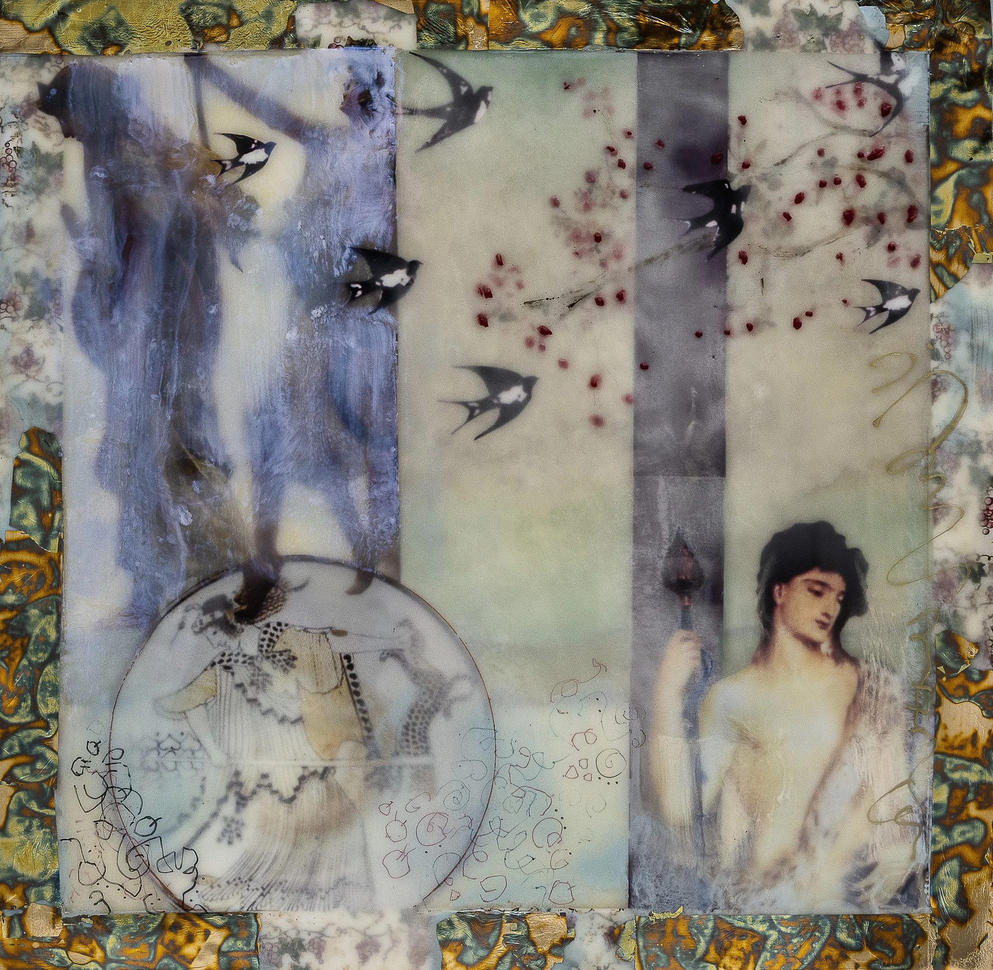 “Dancing In Old Neighborhoods Dionysus and the Maenads) ” 18 × 18. 1200.00