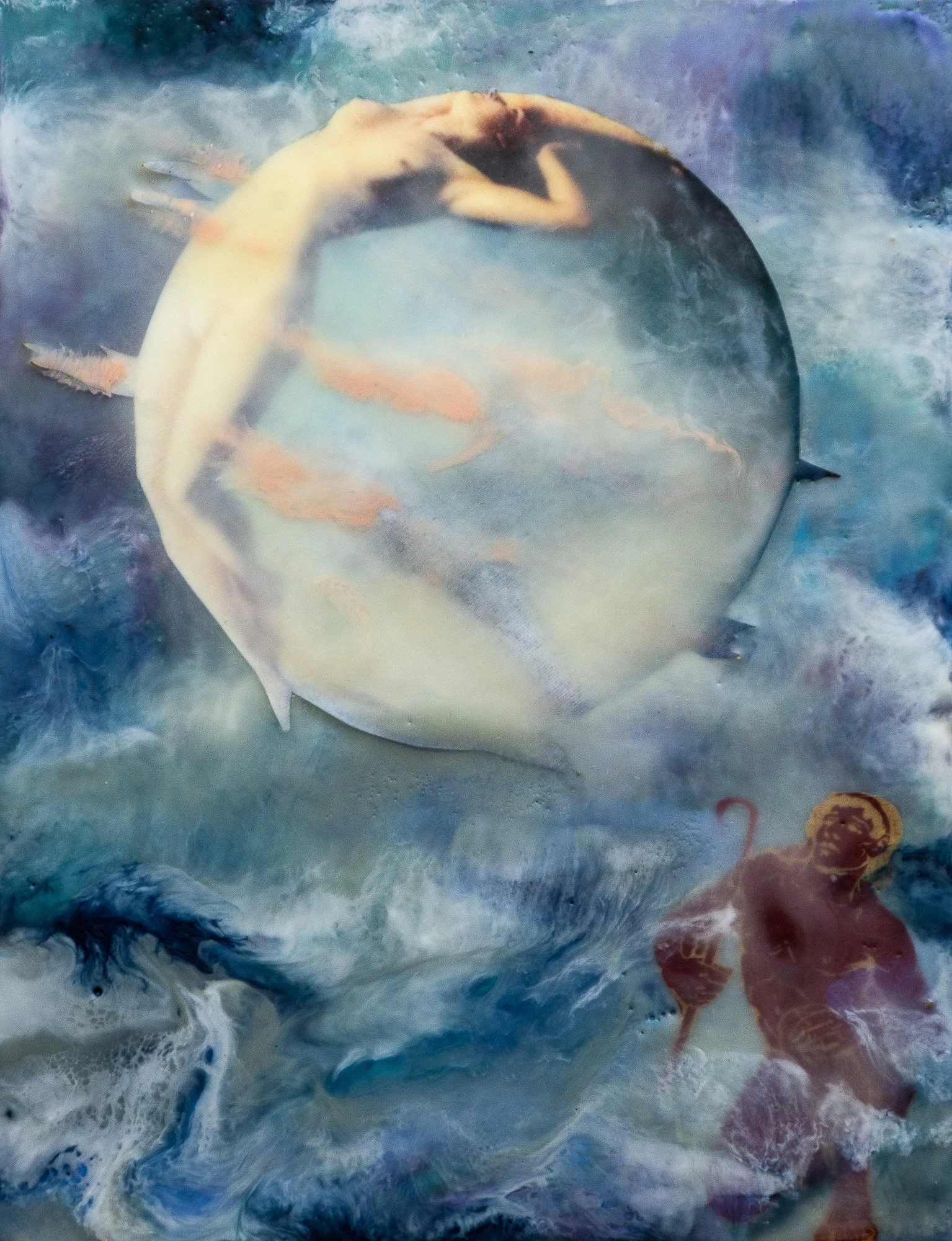   “Some Nights Arrive On Celestial Light”(Selene and Endymion), 9 × 12 , 350.00, (sold)  