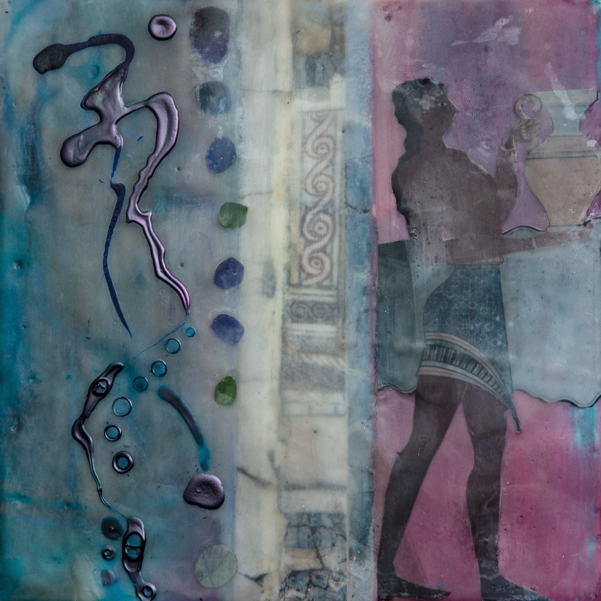   “The Shaky Future Grows Familiar”(Cup Bearer from Minos/ Ganymede) 8 x 8, 250.00  