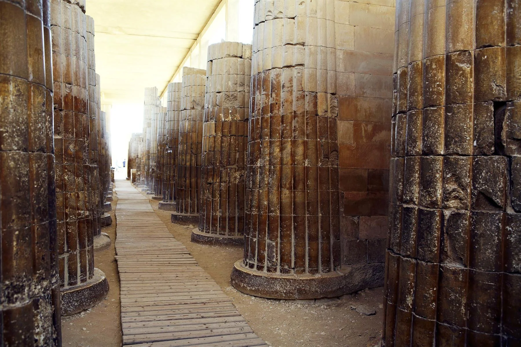 columns at Pharaoh Djoser's Step Pyramid complex in Saqqara.jpg