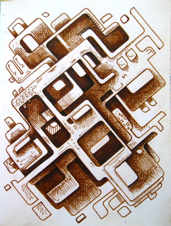 Pen on Paper. 8''x12'' 2010.